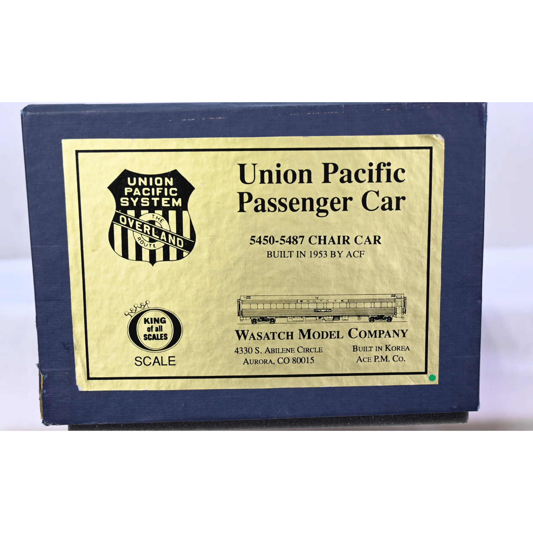 Wasatch O Gauge Brass 2-Rail Union Pacific 5450-5487 Chair Car #5480 Detailed F/P OB - Image 2