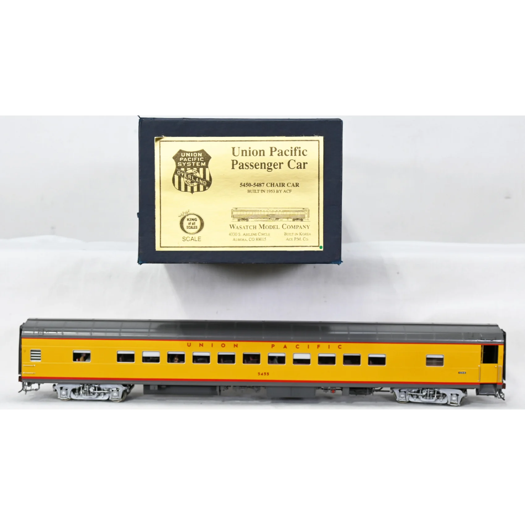 Wasatch O Gauge Brass 2R Union Pacific 5450-5487 Chair Passenger Car #5455 F/P OB* - Image 1