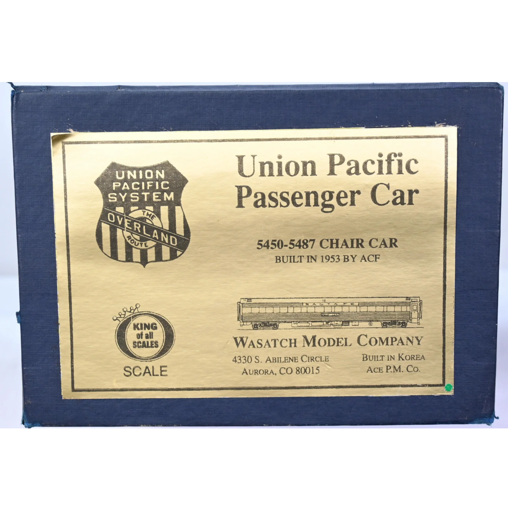 Wasatch O Gauge Brass 2R Union Pacific 5450-5487 Chair Passenger Car #5455 F/P OB* - Image 2