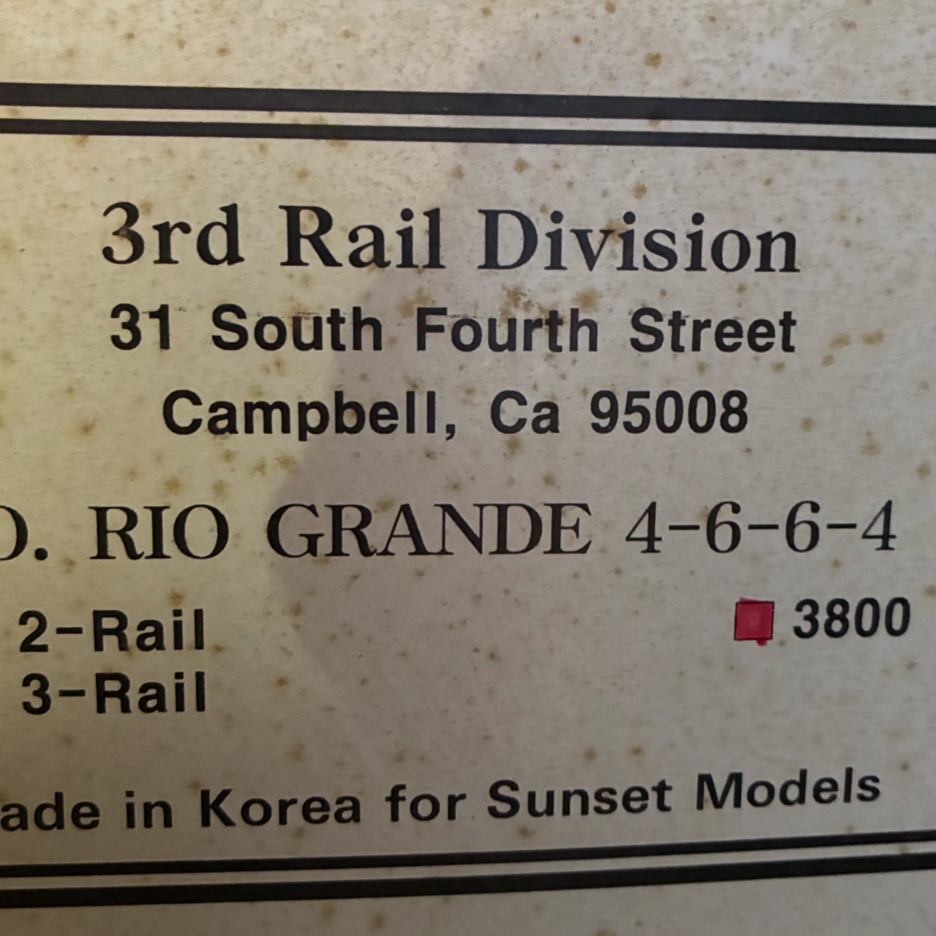 3 Rd rail Rio Grande 4-6-6-4 #3800