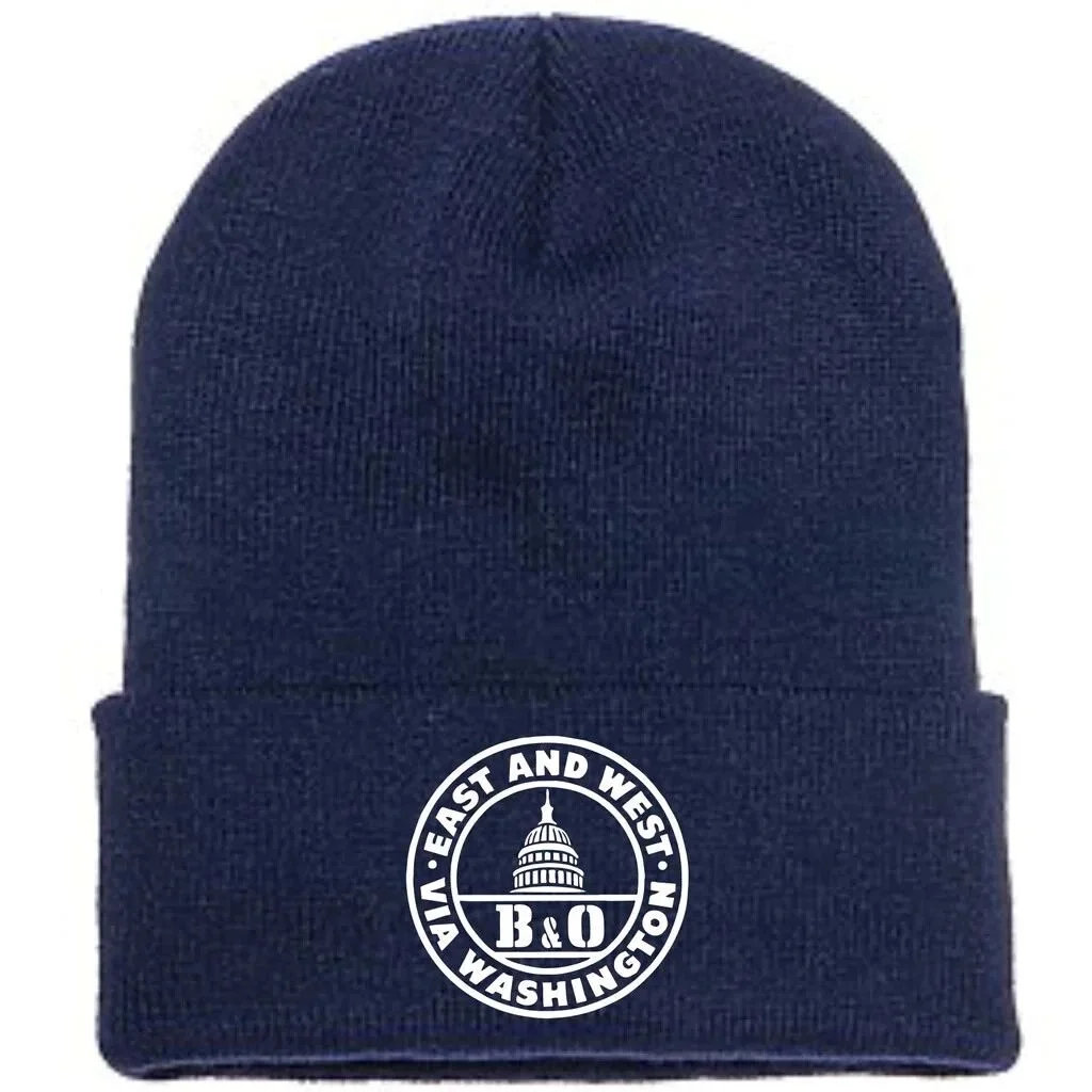 RAILROAD STOCKING CAP "B&O" Logo Embroidered