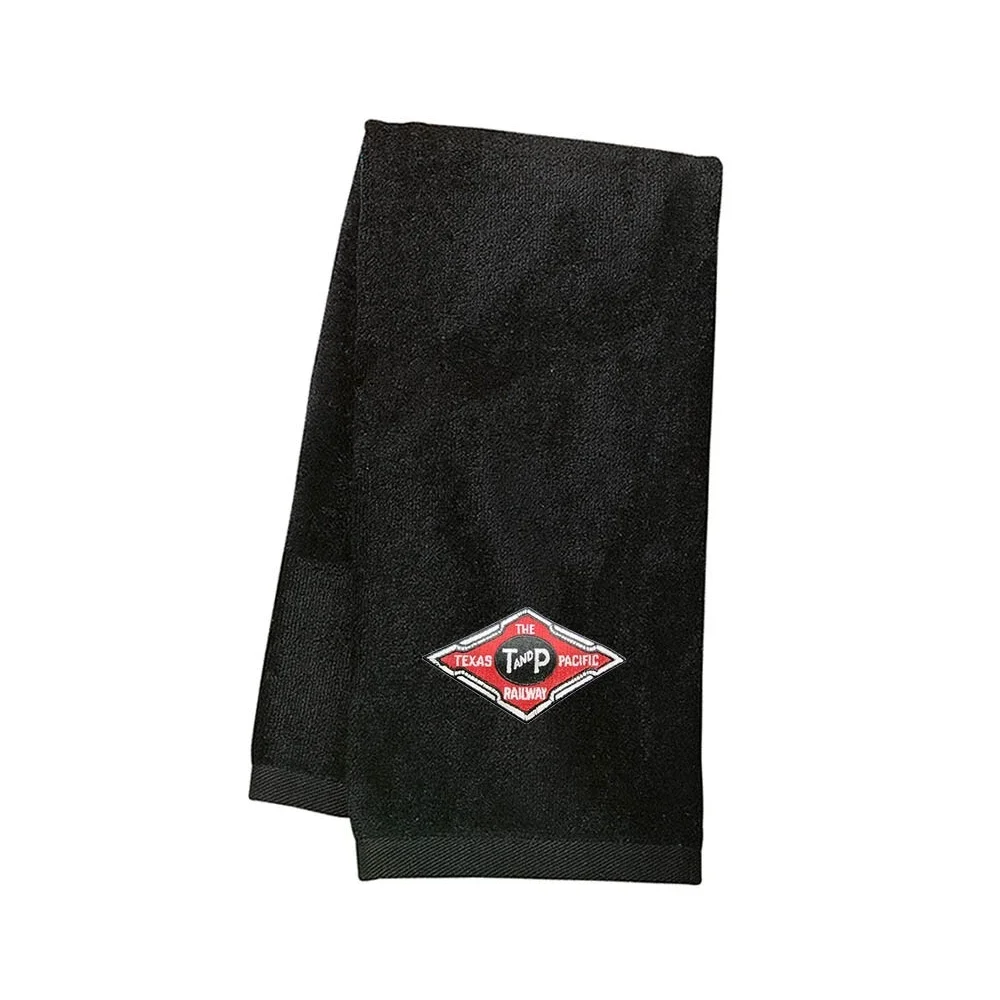 TEXAS PACIFIC RAILROAD Logo Embroidered Hand Towel