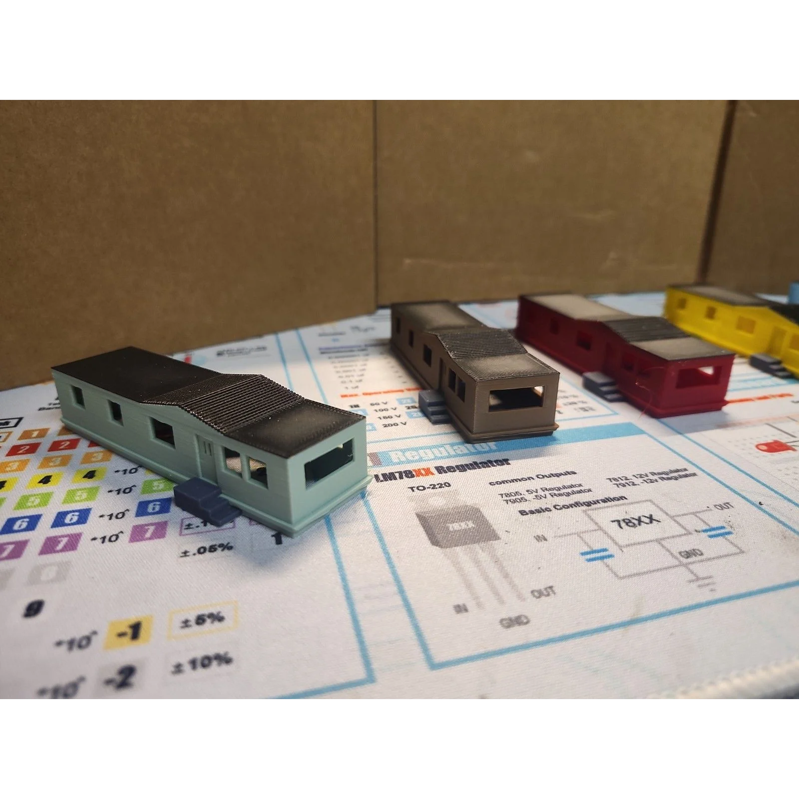 N Scale 1:160 Mobile Home Trailer Park Set Train Model, 6 Pack Colored — photo 2