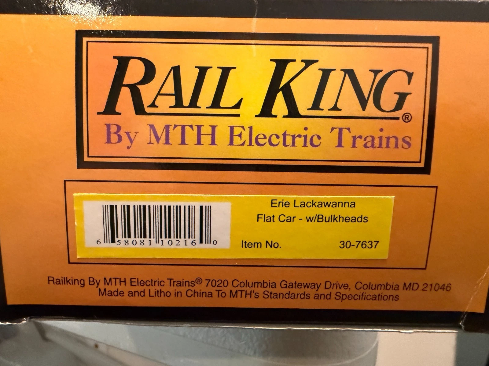 MTH 30-7637 Erie Lackawanna Flatcar w/ Bulkheads NIB — photo 2
