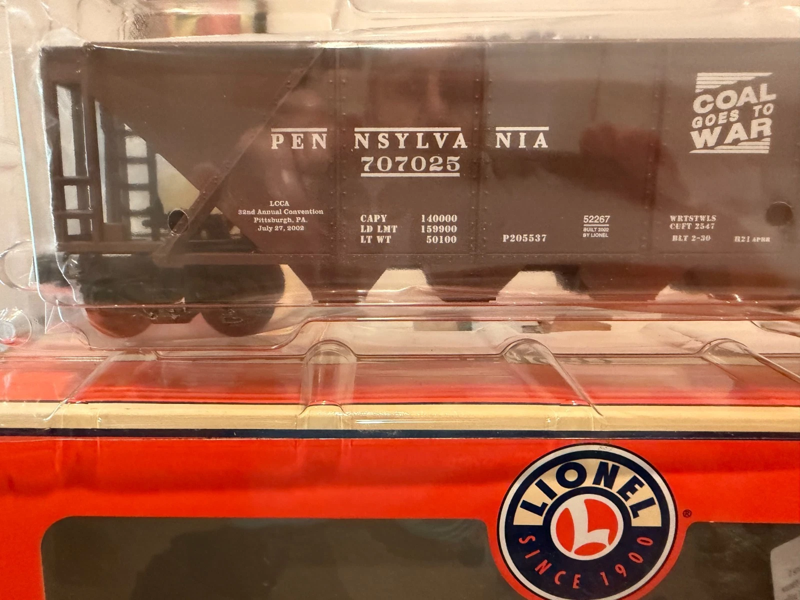 Lionel 6-52267 LCCA 2002 Pennsylvania Coal Hopper NIB — photo 3