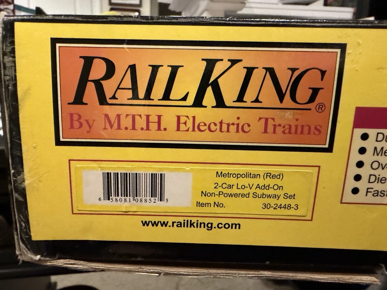 MTH RailKing 30-2448-3 Metro LO-V 2-Car Subway Add-on Set, Non-Powered NIB — photo 3