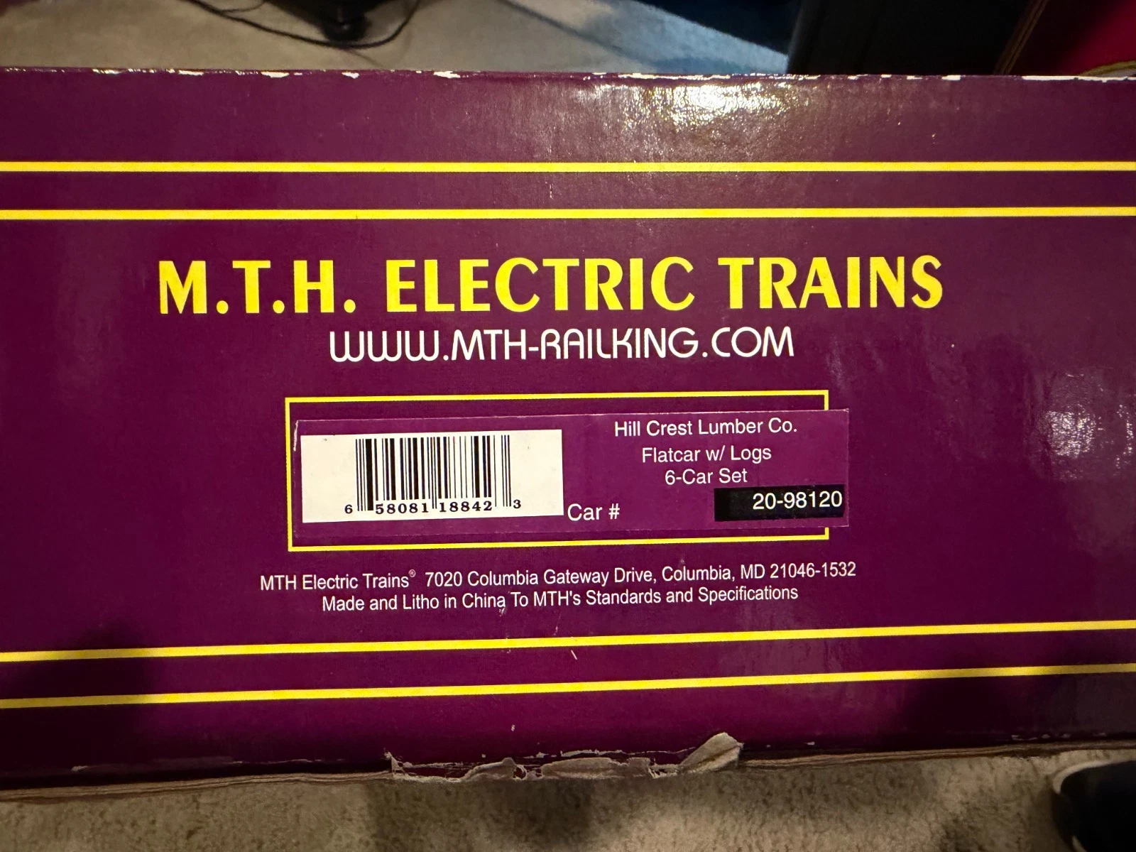 MTH Premier 20-98120 Hill Crest Lumber Co. Flatcar w/Logs 6-Car Set O-Gauge NIB — photo 4
