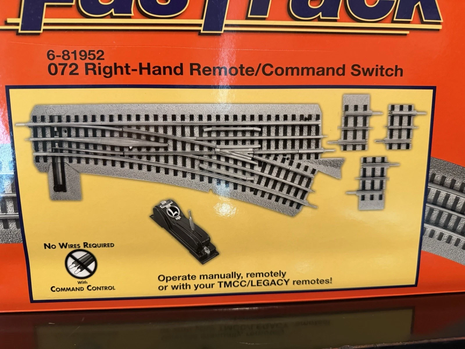 Lionel 6-81952 FasTrack O72 Remote Command Switch, RIGHT Hand NIB — photo 2