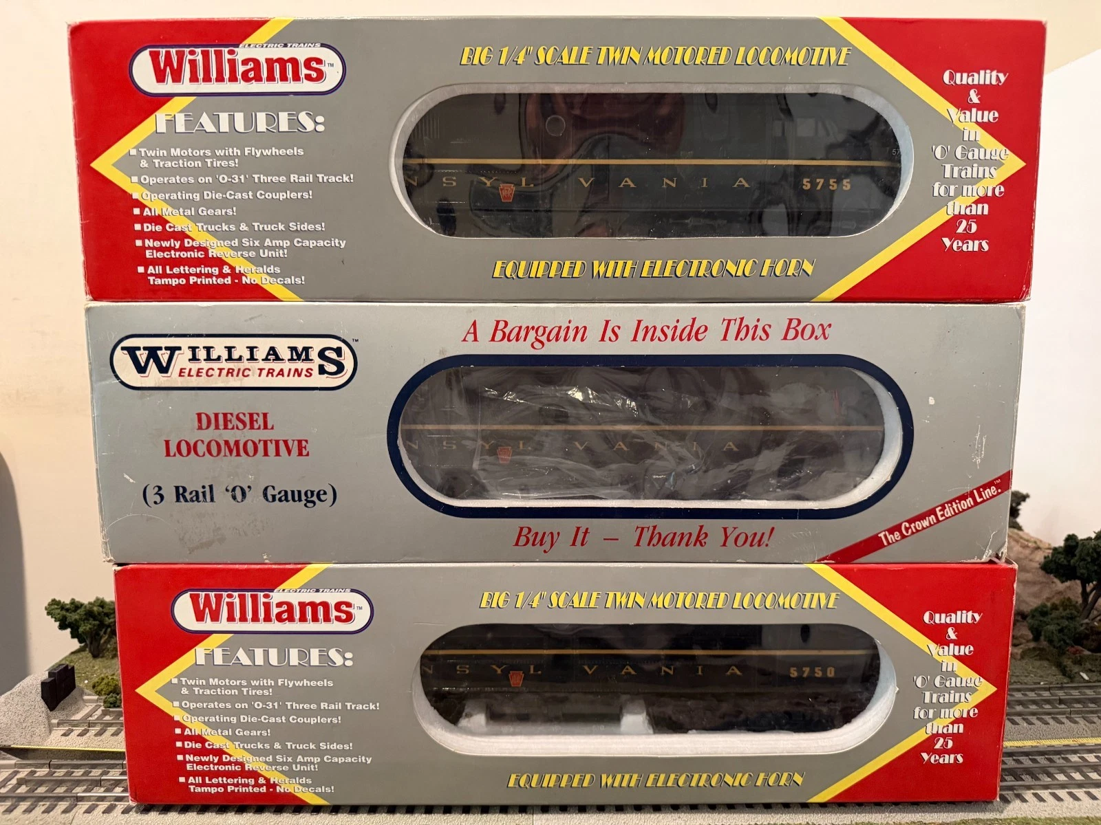 Williams O Scale Pennsylvania Railroad (Green) Alco PA ABA Diesel Set LN/Box — photo 5