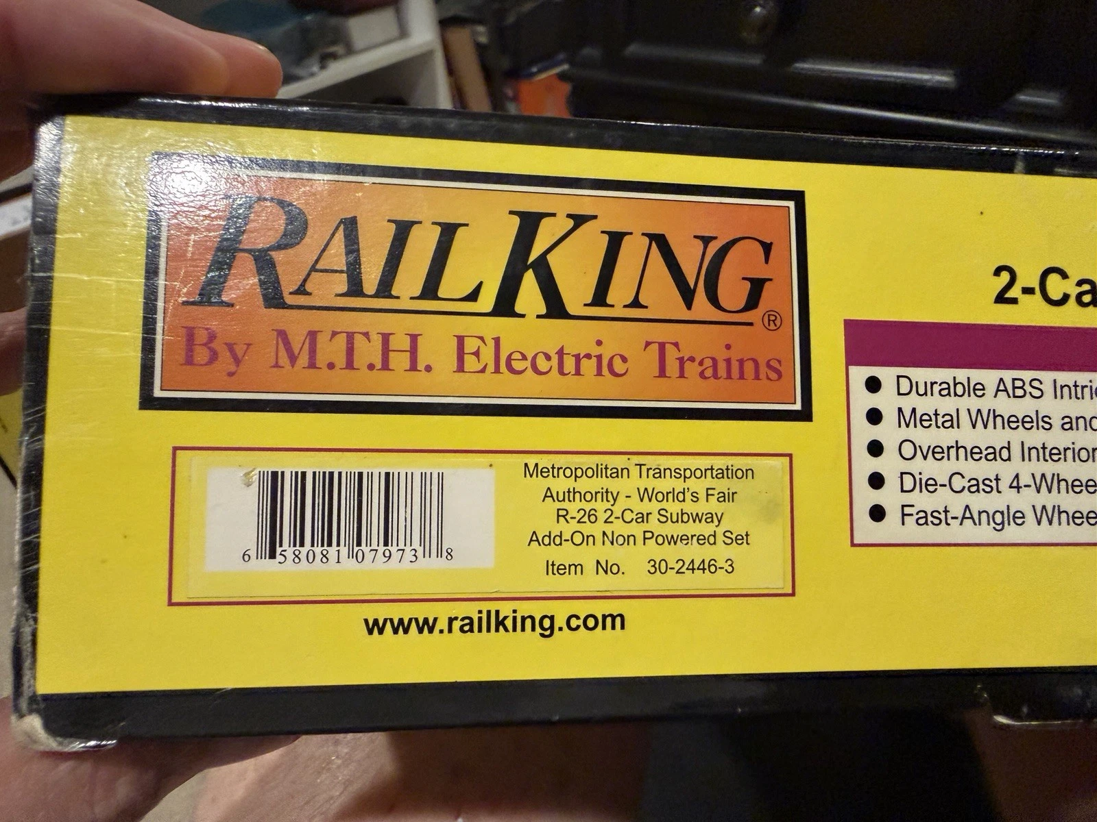 MTH RailKing 30-2446-3 2-Car Non-Powered Subway Set MTA WOELD'S FAIR R-26 NIB — photo 2