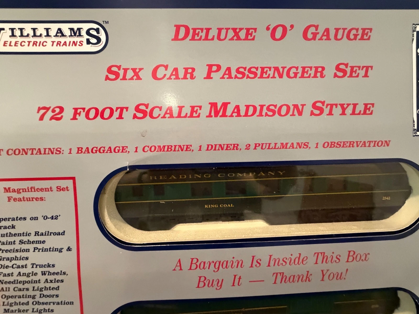 Williams 77227 Reading 6 Car Madison Set NIB — photo 2