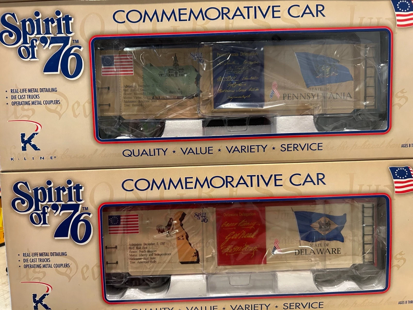 K Line K761-7601A Spirit of 76 3 Car Set #1 NIB — photo 3