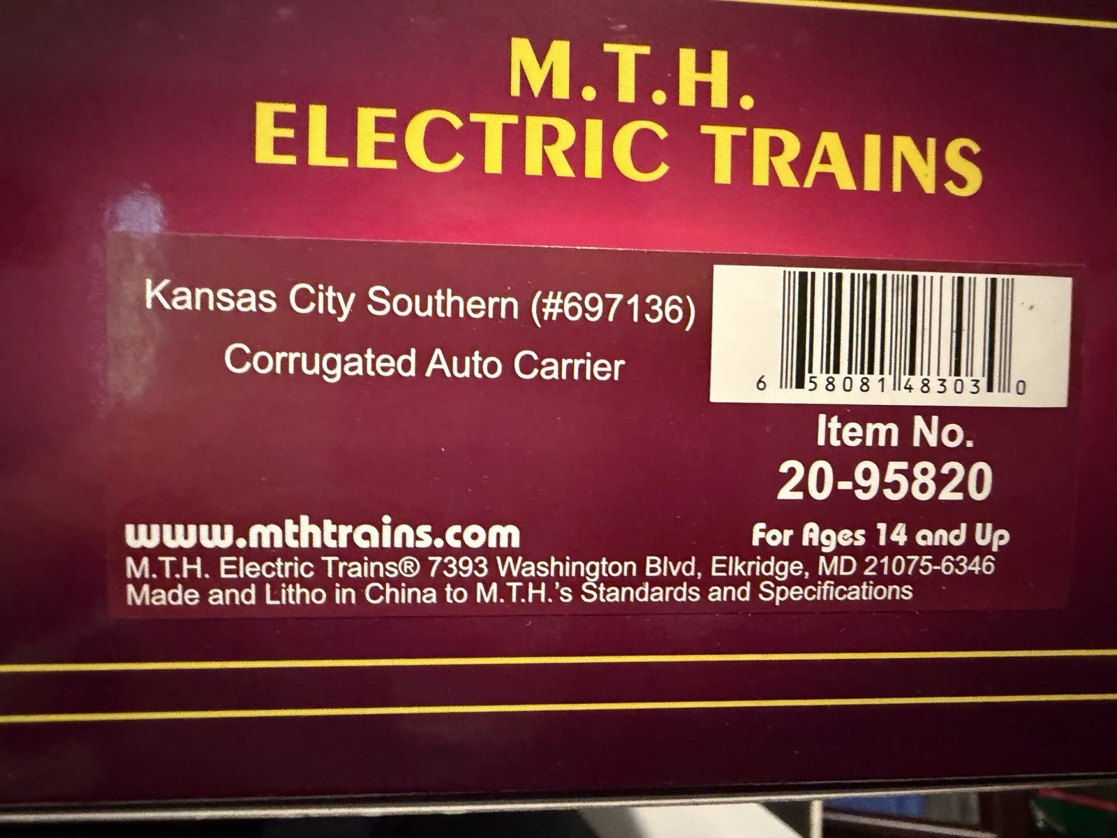 MTH 20-95820 KANSAS CITY SOUTHERN CORRUGATED AUTO CARRIER #697136 NIB — photo 2