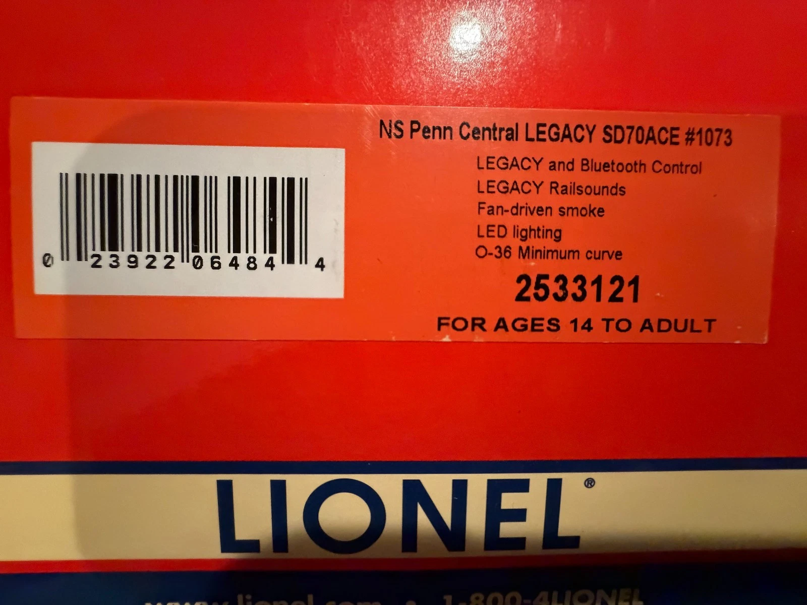 Lionel 2533121 NS Penn Central Legacy SD70ACE #1073 LN/Box — photo 6