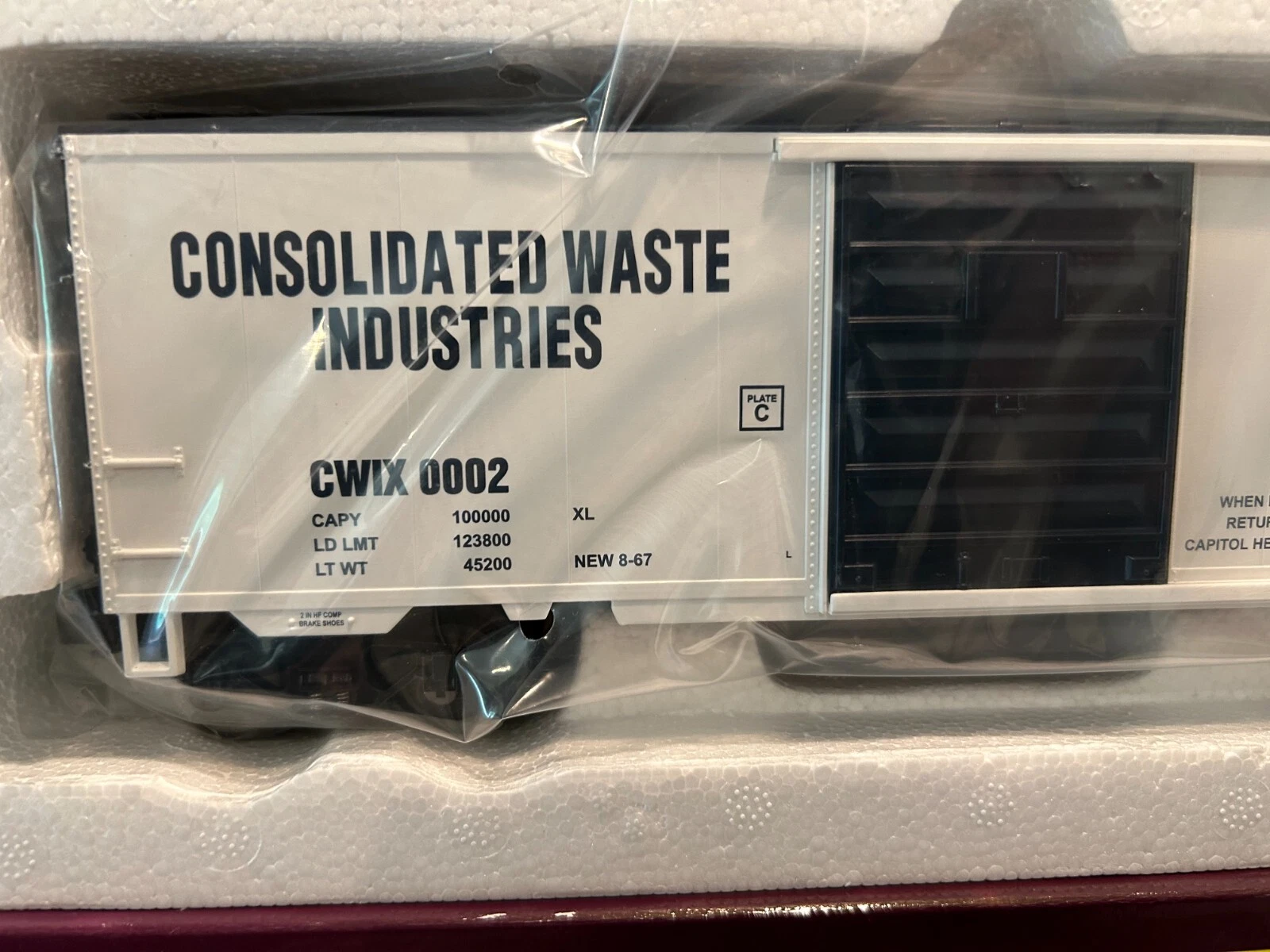 MTH 20-93155 Consolidated Waste Ind.(#0002) Boxcar NIB — photo 3