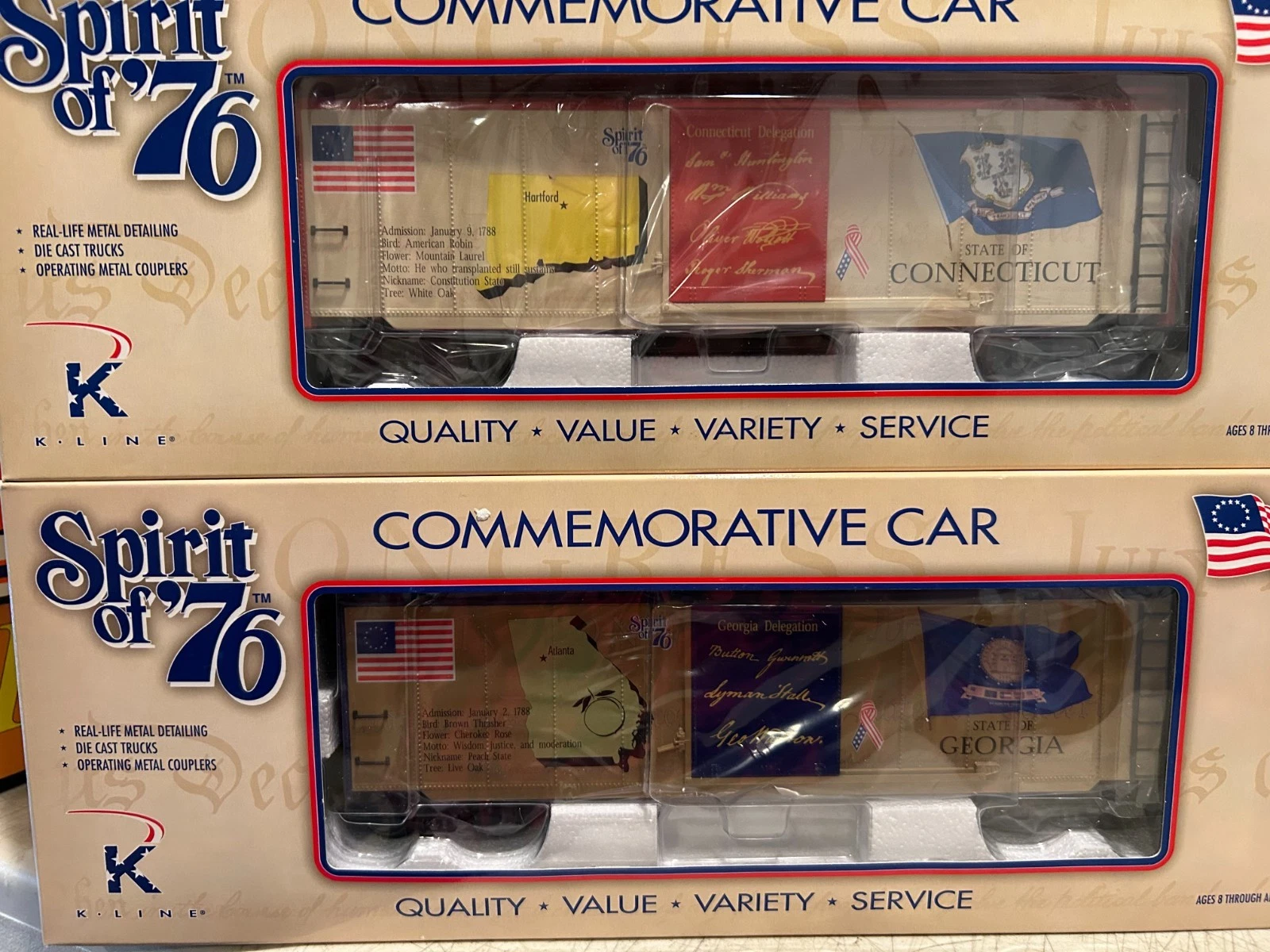 K Line K761-7607A Spirit of 76 3 Car Set #3 NIB — photo 2
