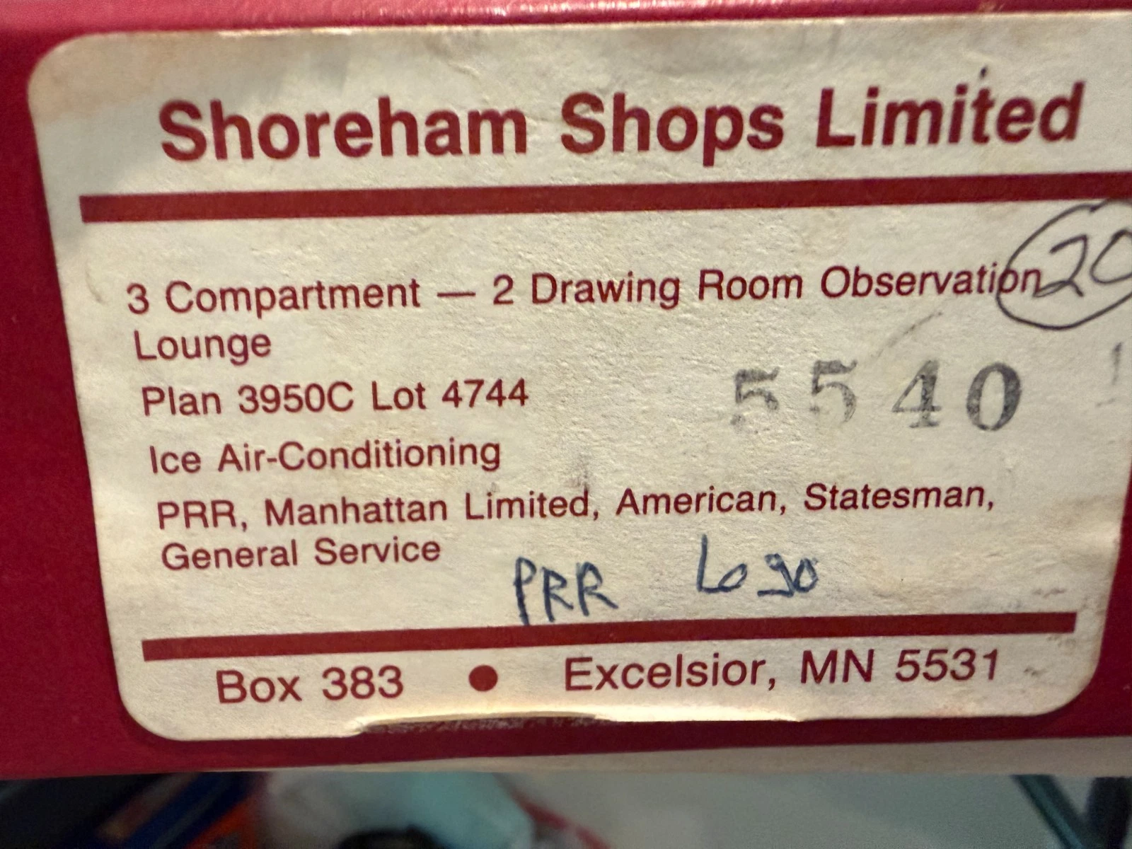 Shoreham Shops HO Scale Pennsylvania Railroad Observation NIB — photo 2