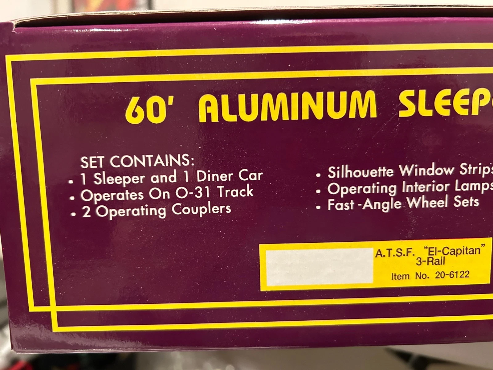 MTH 20-6122 Santa Fe El Capitan Aluminum Sleeper/Diner 2 car set NIB — photo 4