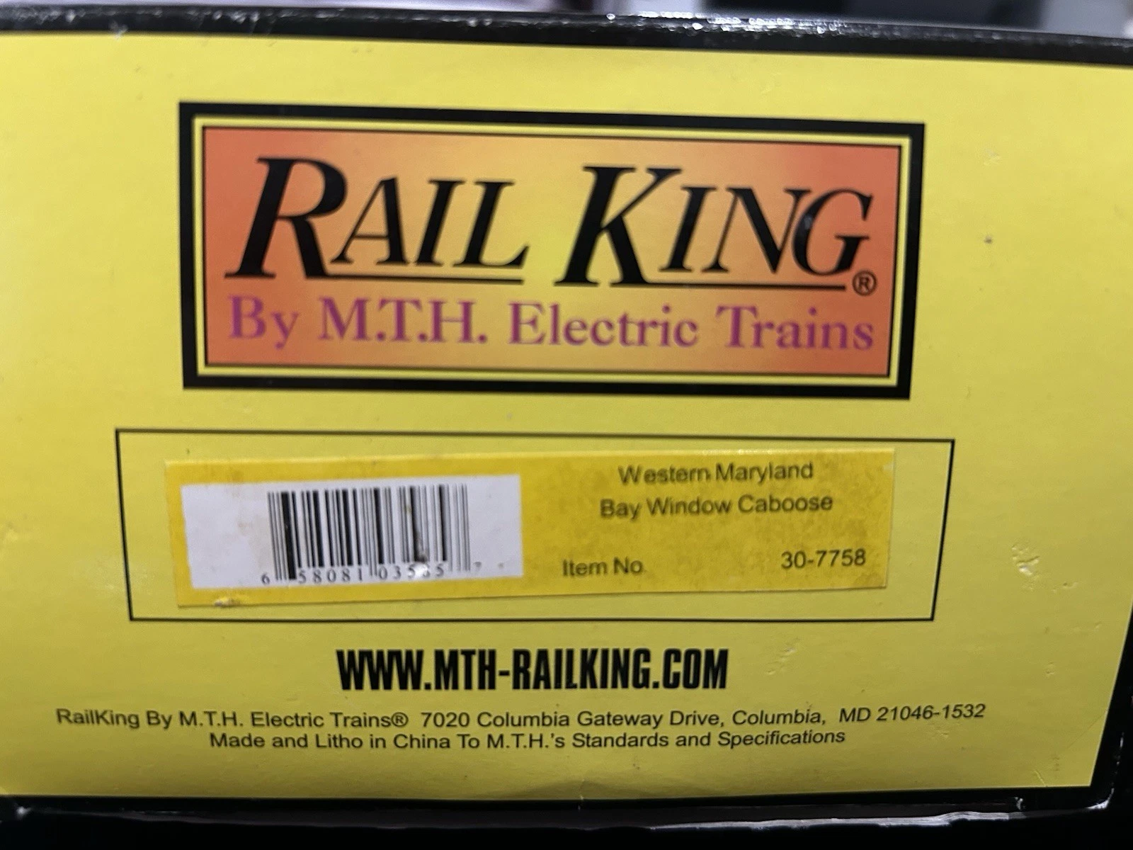 MTH 30-7758 Western Maryland Bay Window Caboose NIB — photo 3