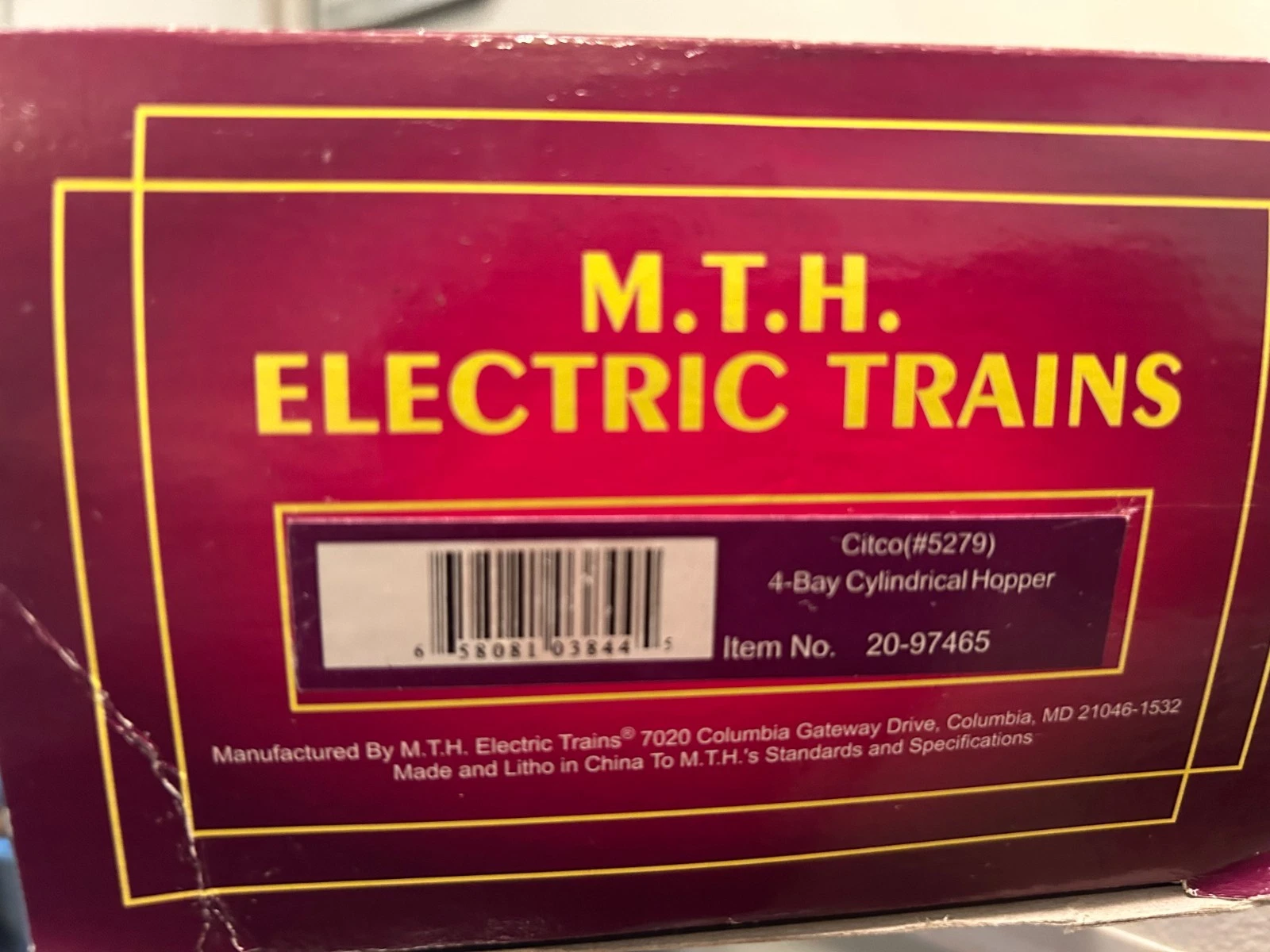 MTH 20-97465 Citco 4-Bay Cylindrical Hopper Car NIB — photo 3