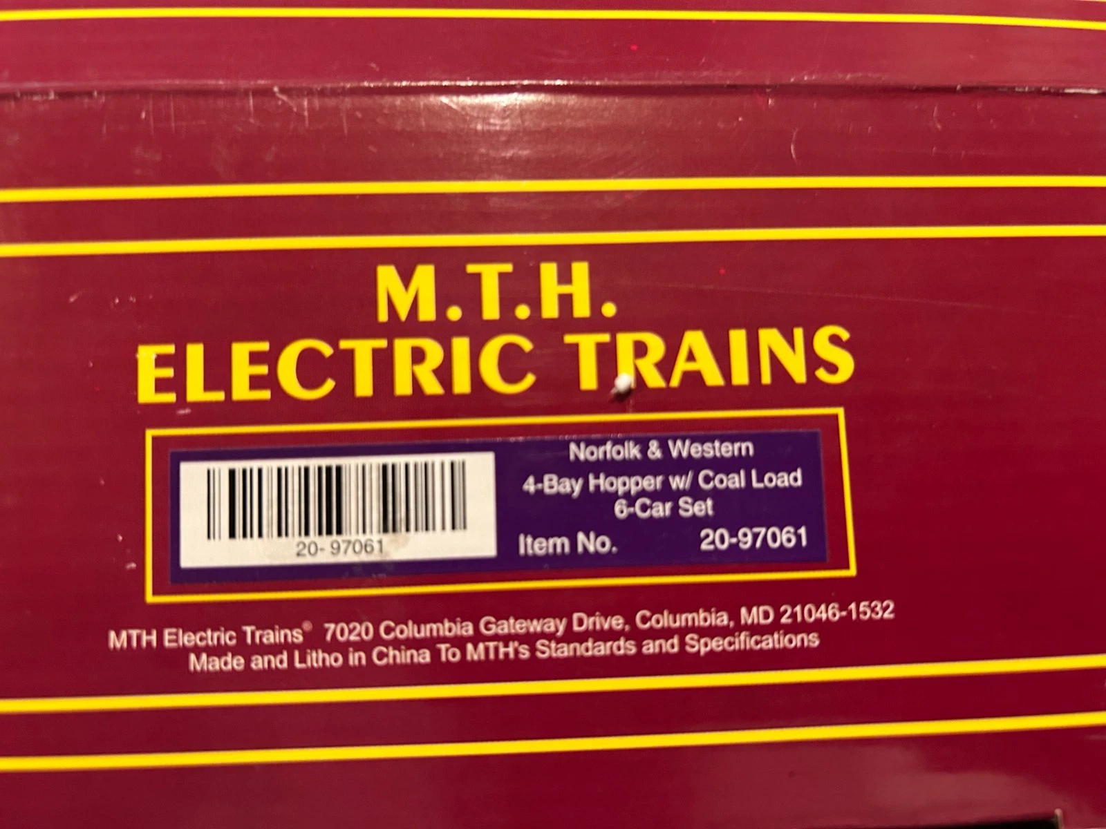 MTH 20-97061 Norfolk and Western 4 Bay Hopper 6 car set NIB — photo 4