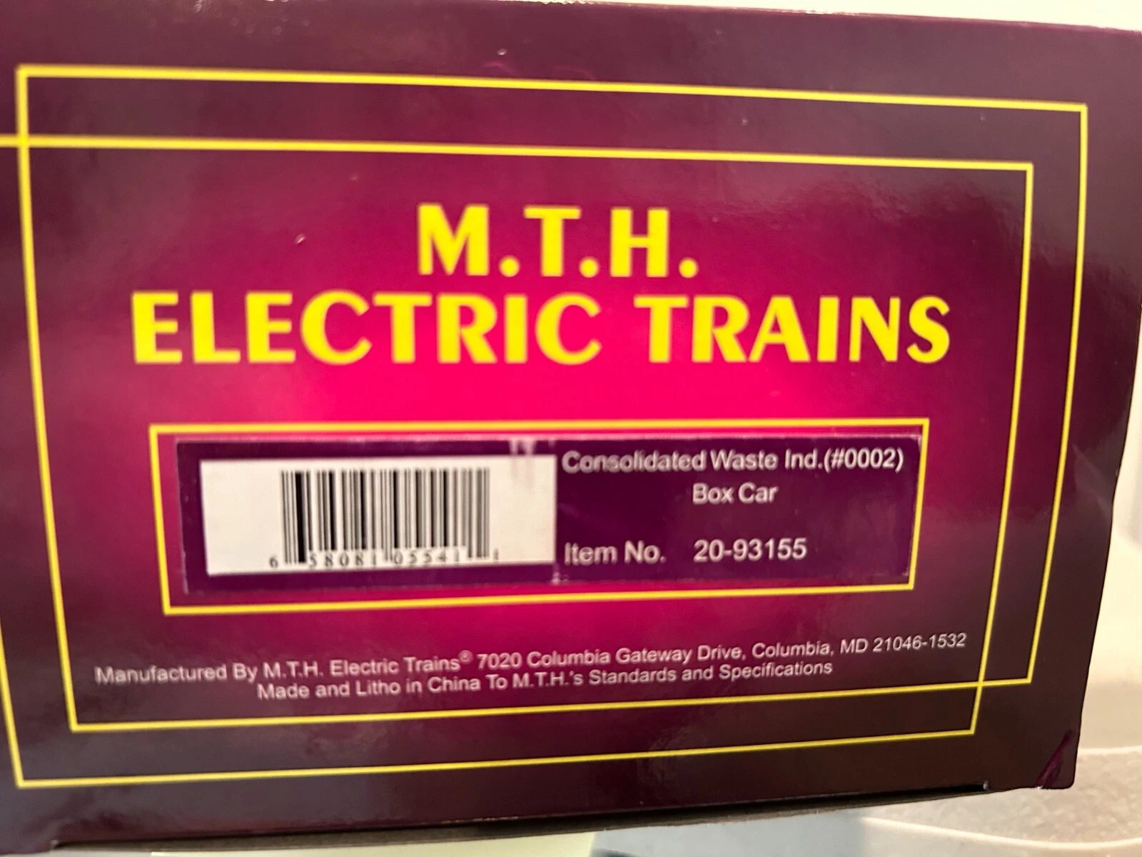 MTH 20-93155 Consolidated Waste Ind.(#0002) Boxcar NIB — photo 4
