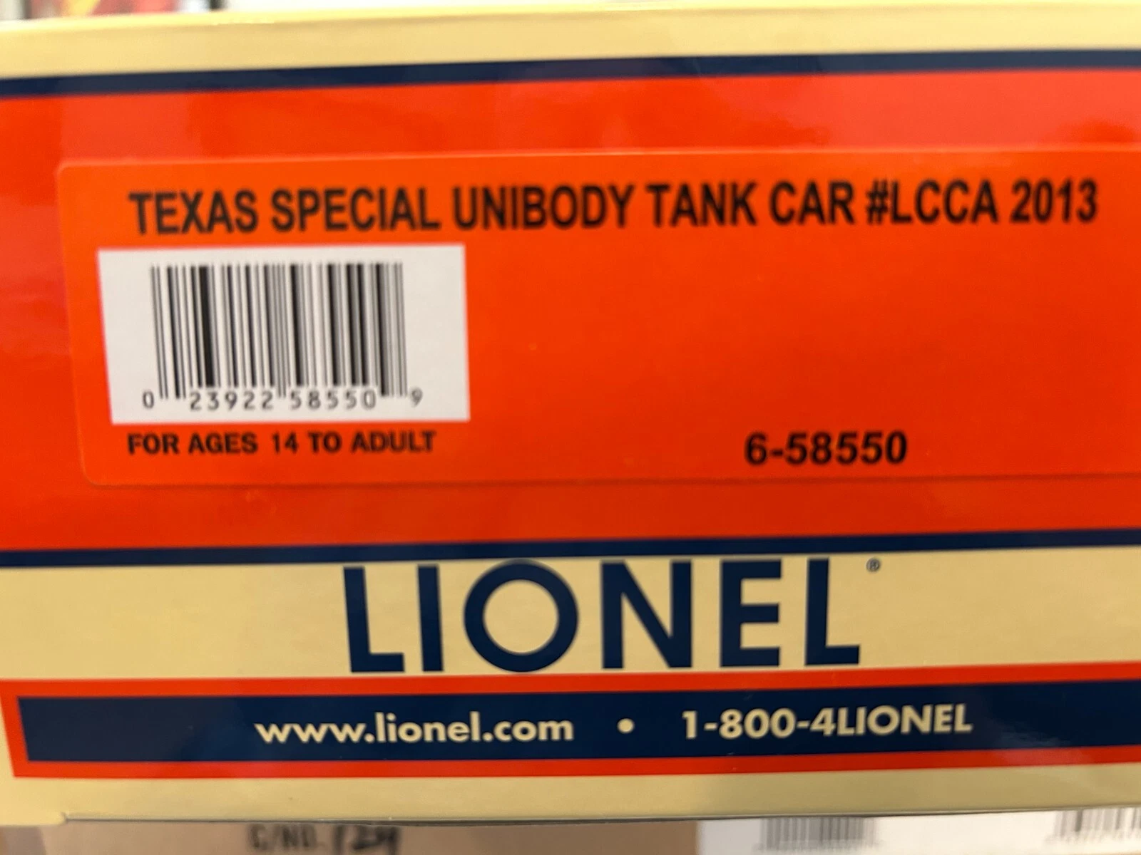 LIONEL 6-58550 LCCA 2013 Texas Special Unibody Tank Car NIB — photo 4