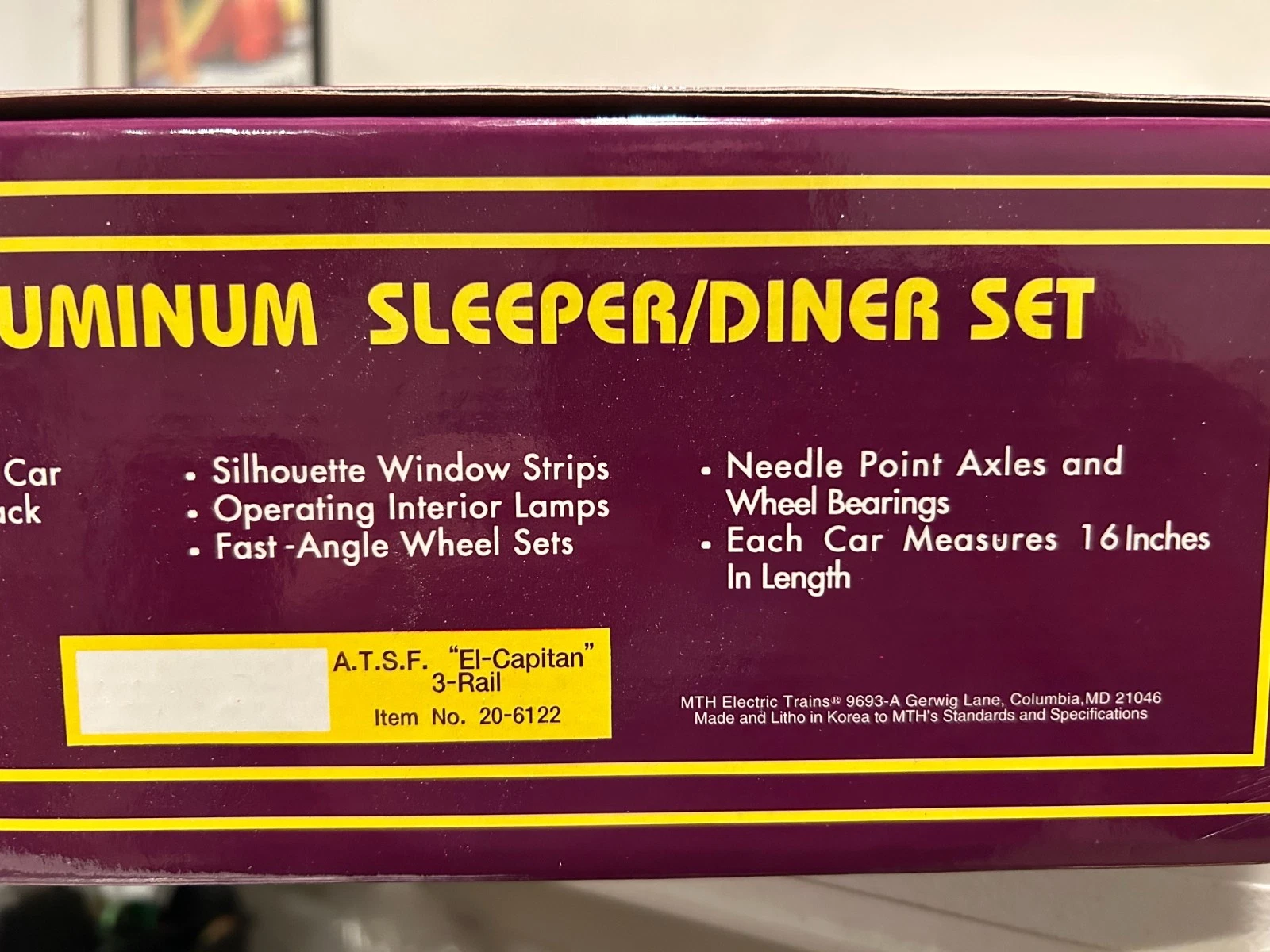 MTH 20-6122 Santa Fe El Capitan Aluminum Sleeper/Diner 2 car set NIB — photo 3