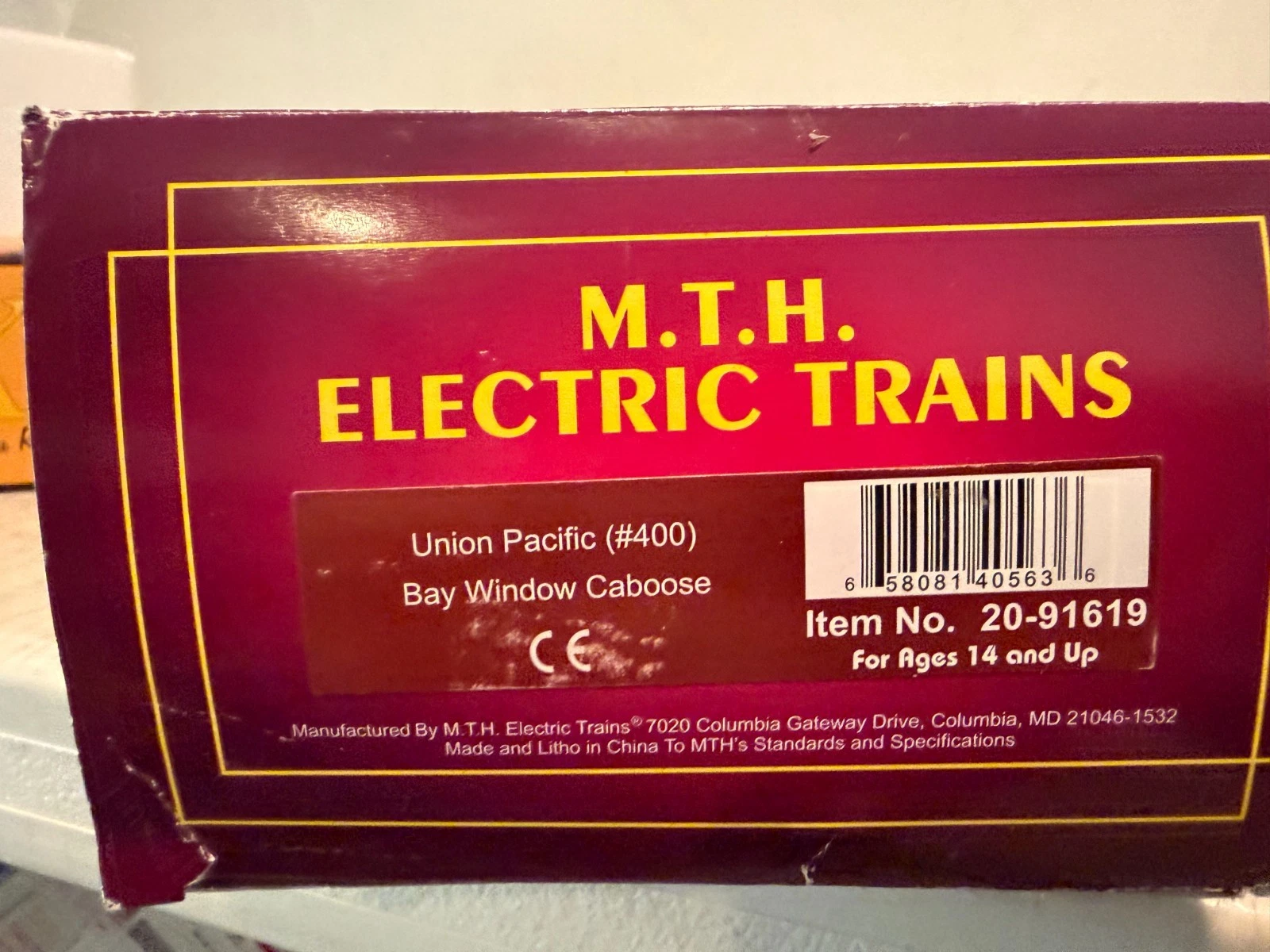 MTH 20-91619 Union Pacific Bay Window Caboose #400 LN/Box — photo 3