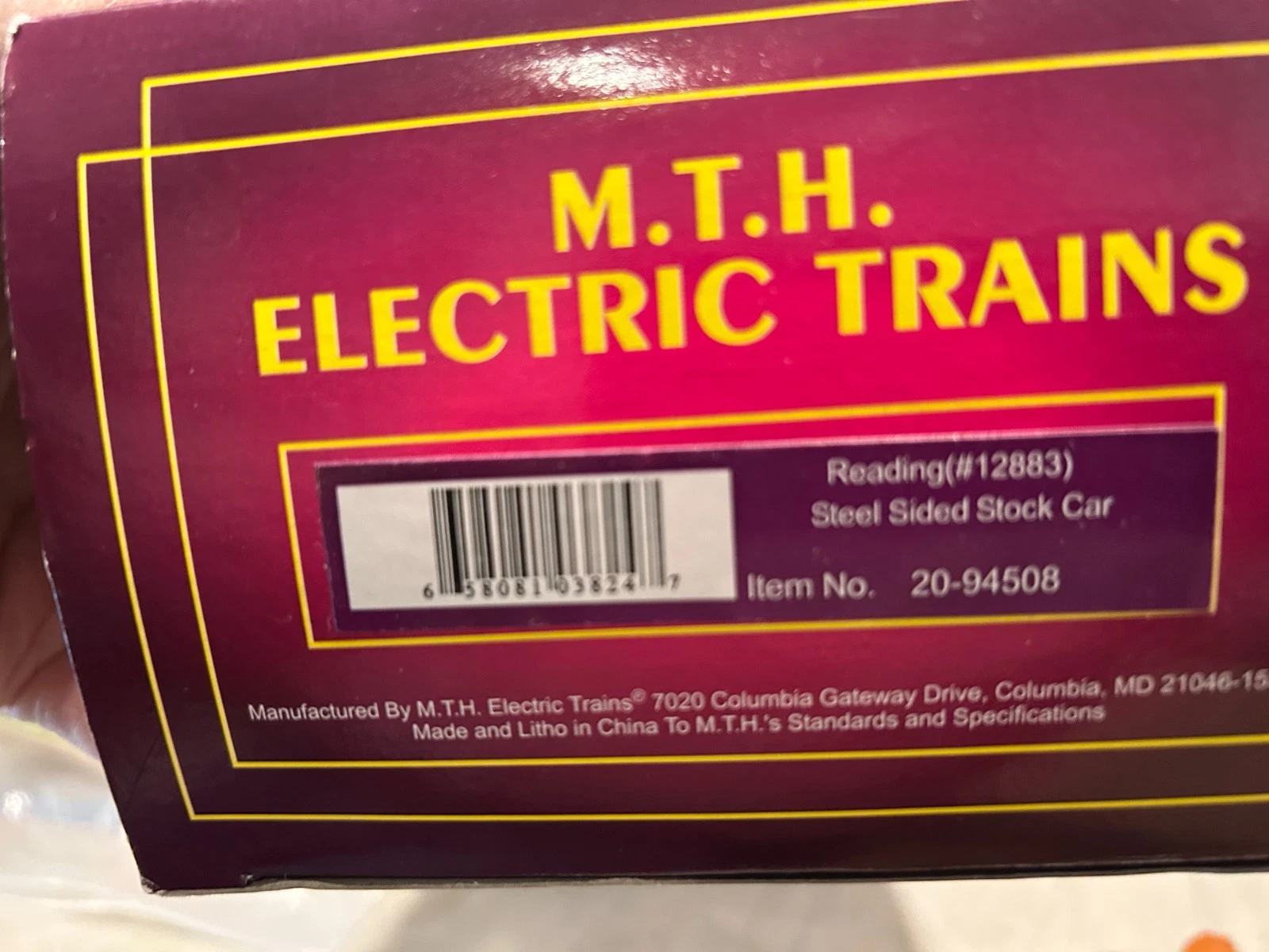 MTH 20-94508 Reading Steel Sided Stock Car LN/Box — photo 3