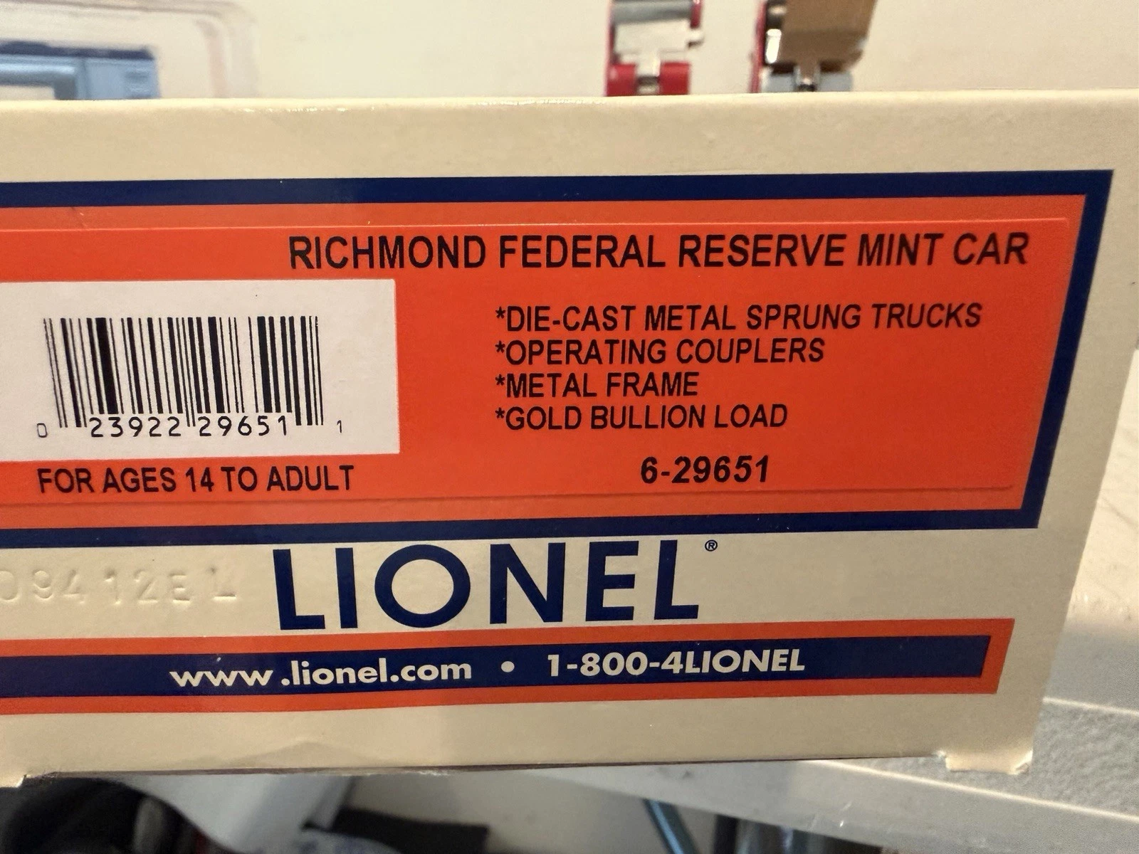 Lionel 6-29651 Richmond Federal Reserve Bullion Car NIB — photo 4
