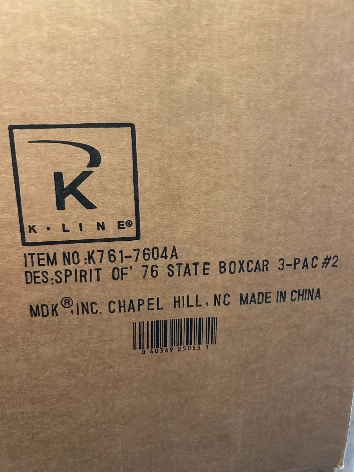 K Line K761-7604A Spirit of 76 3 Car Set #2 NIB — photo 5