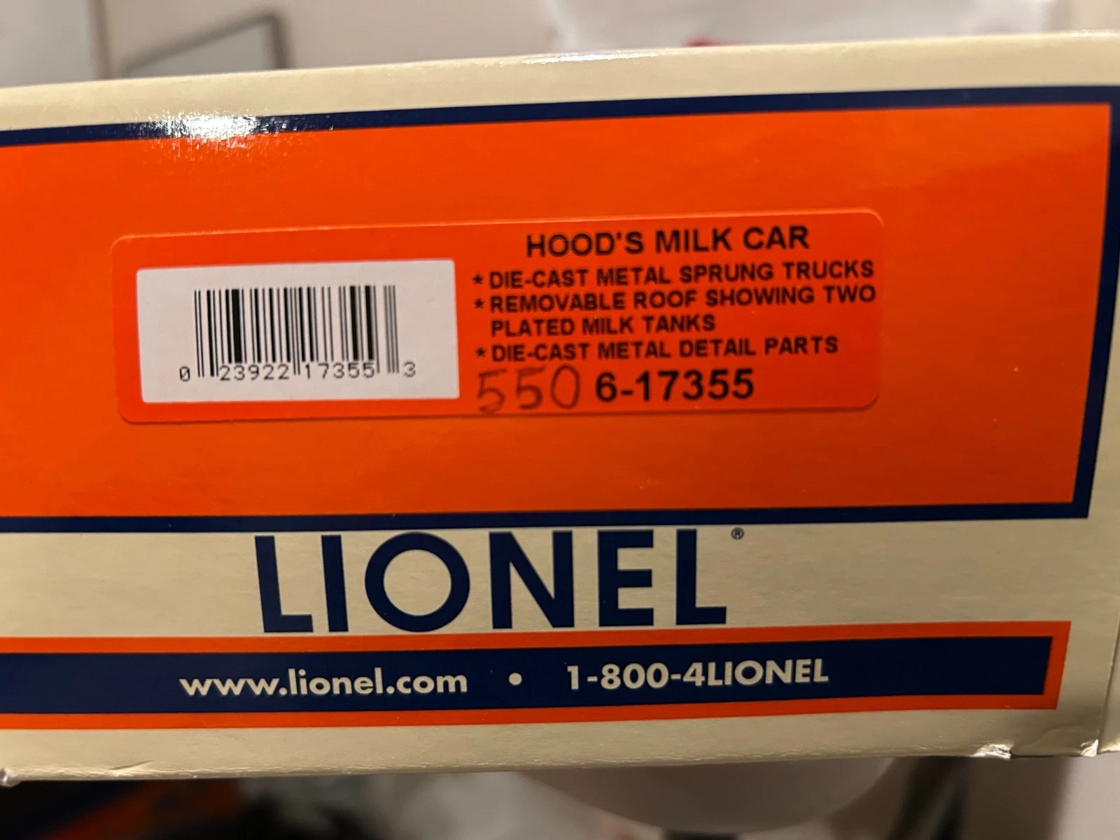 Lionel 6-17355 Hood's Milk Car LN/Box — photo 5