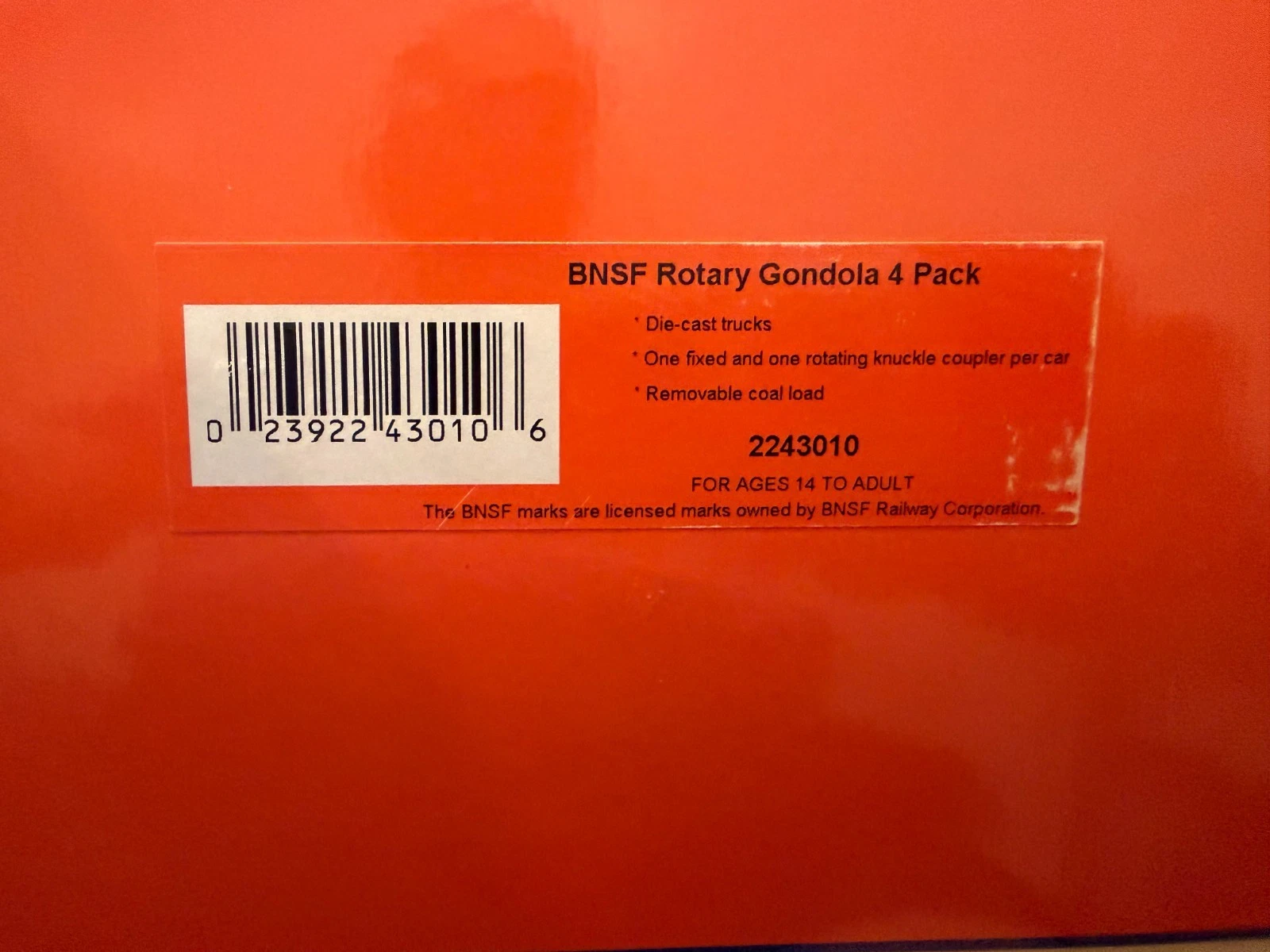Lionel 2243010 BNSF Rotary Gondola 4 Pack LN/Box — photo 5