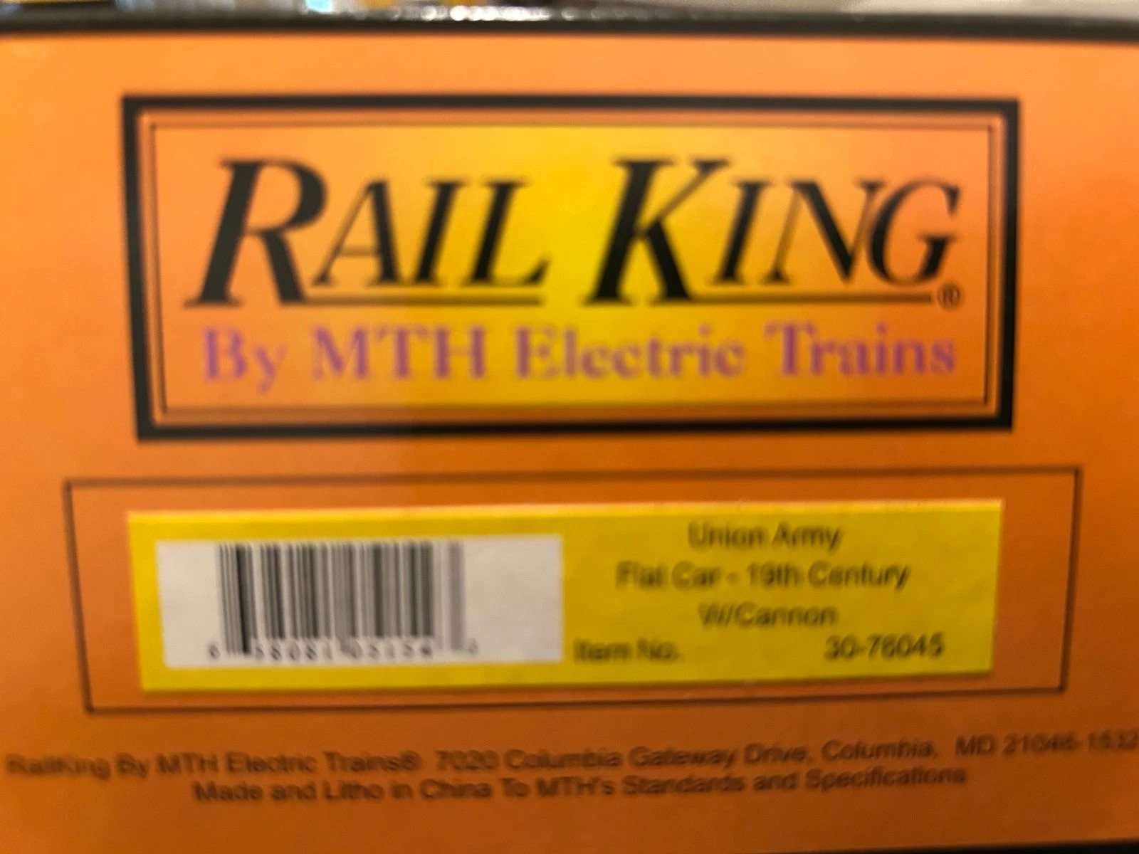 MTH 30-76045 19th Century Union Army Flatcar w/ Cannon LN/Box — photo 5