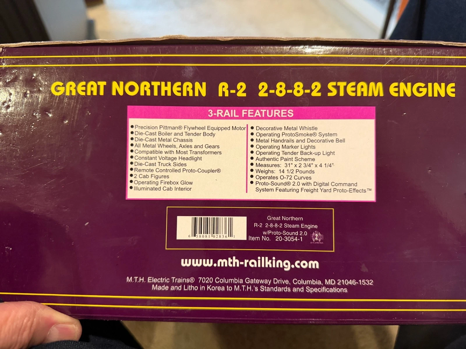 MTH 20-3054-1 Great Northern 2-8-8-2 Steam Loco w/Proto 2.0 LN/Box — photo 7