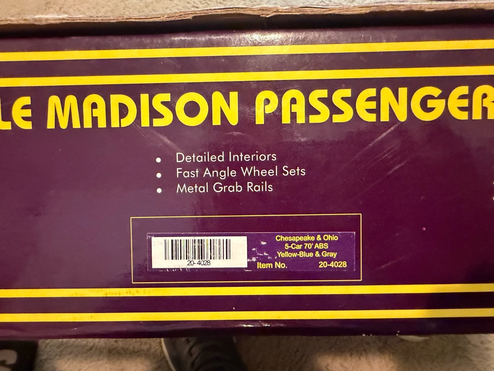 MTH 20-4028 Chesapeake and Ohio Madison Coach 5 Pack NIB — photo 6