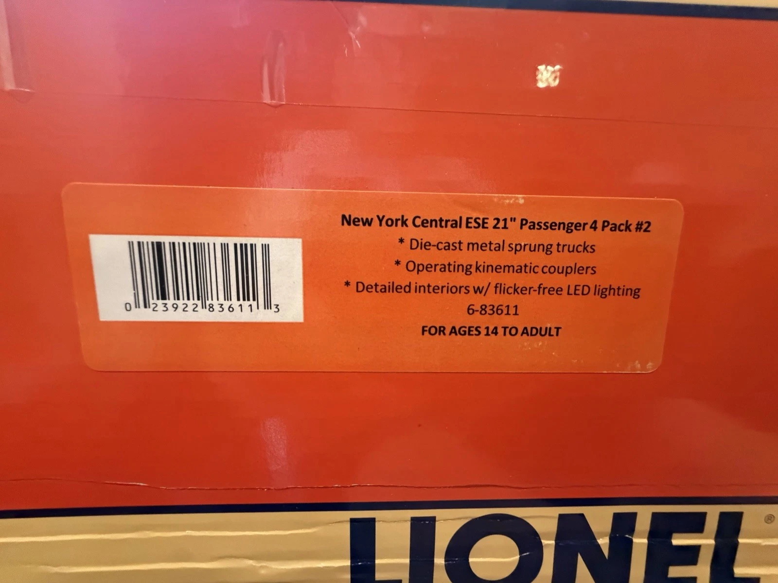Lionel 6-83611 New York Central Empire State Express 4 Car Set LN/Box — photo 9