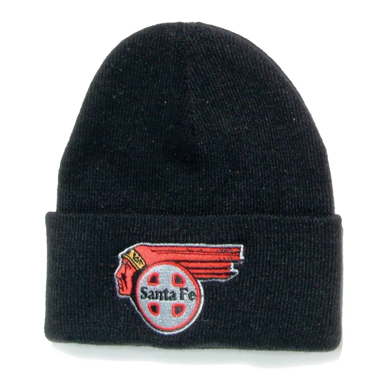 RAILROAD STOCKING CAP "SANTA FE CHIEF" Logo Embroidered