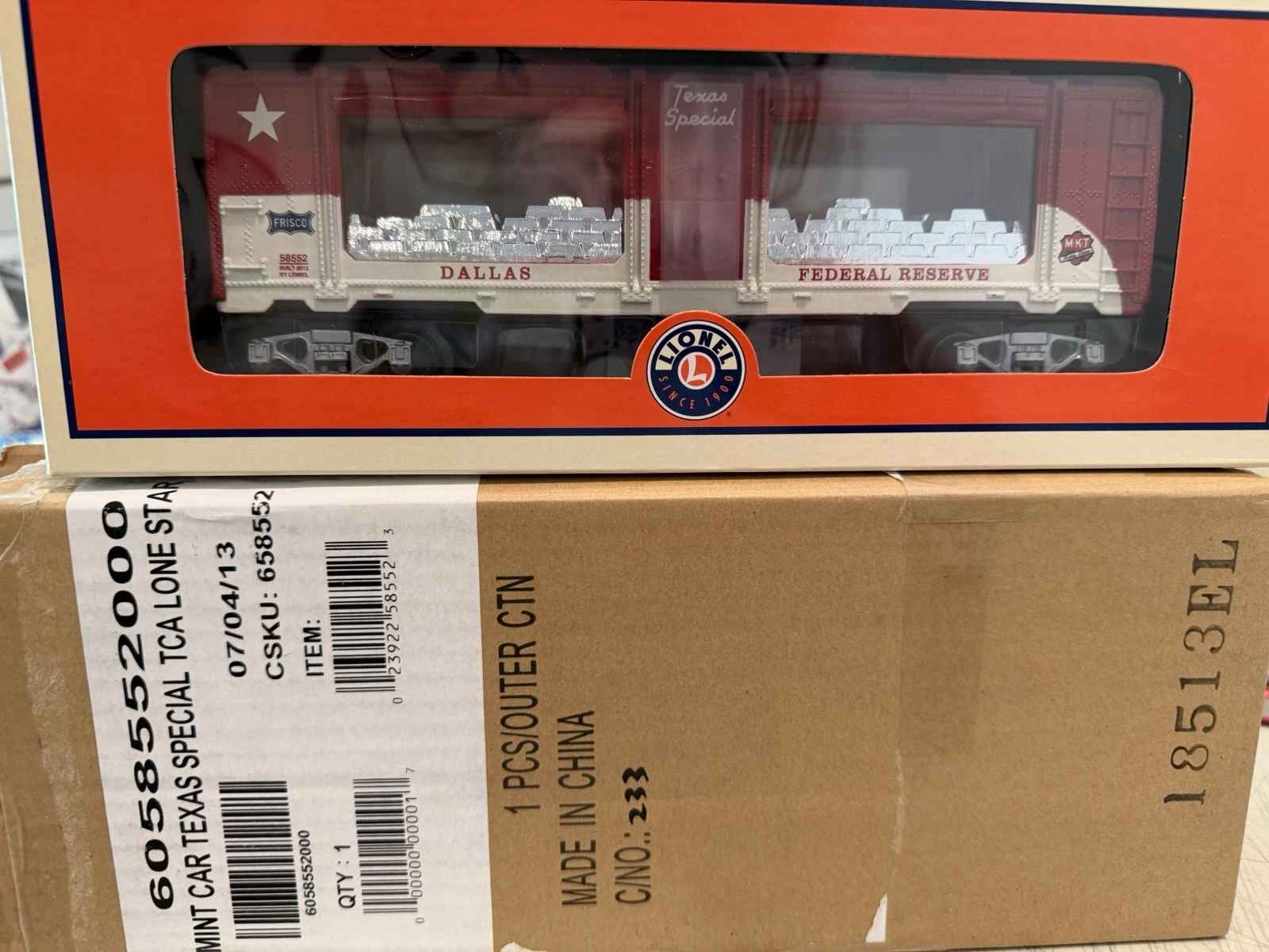 Lionel 6-58552 Texas Special LCCA Silver Bulllion Car NIB