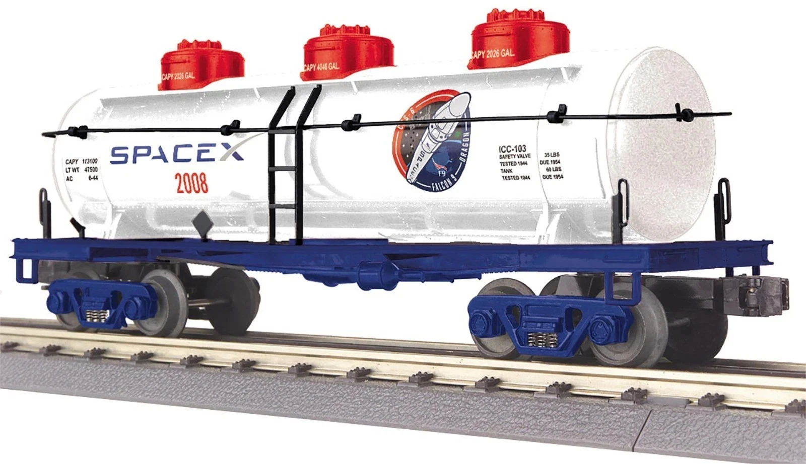 MTH 30-73664 RAILKING SPACE X 3 DOME TANK CAR O GAUGE 3 RAIL #SPX 2008 NIB
