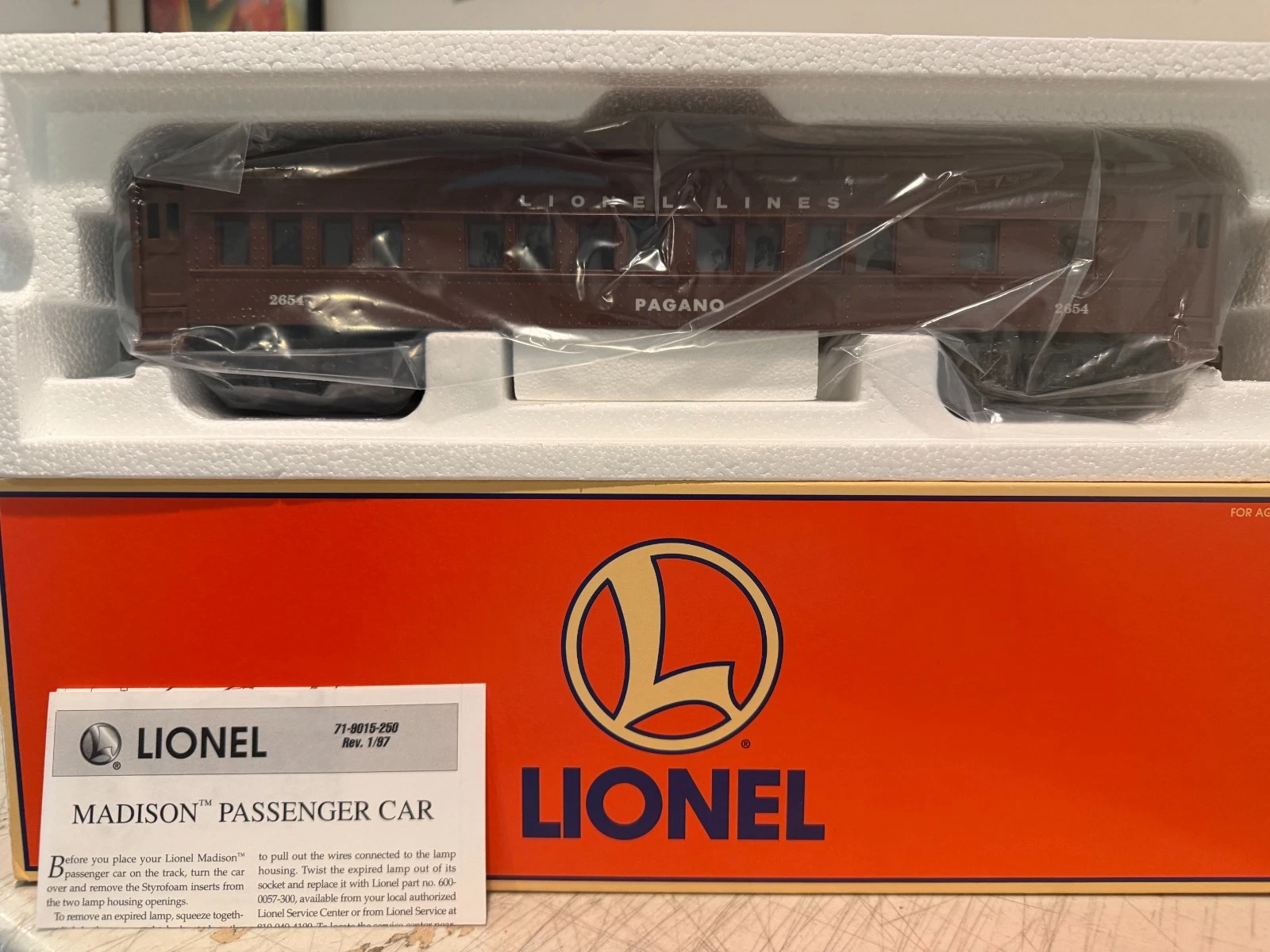 Lionel 6-19098 Lionel Lines "Pagano" Madison Car NIB
