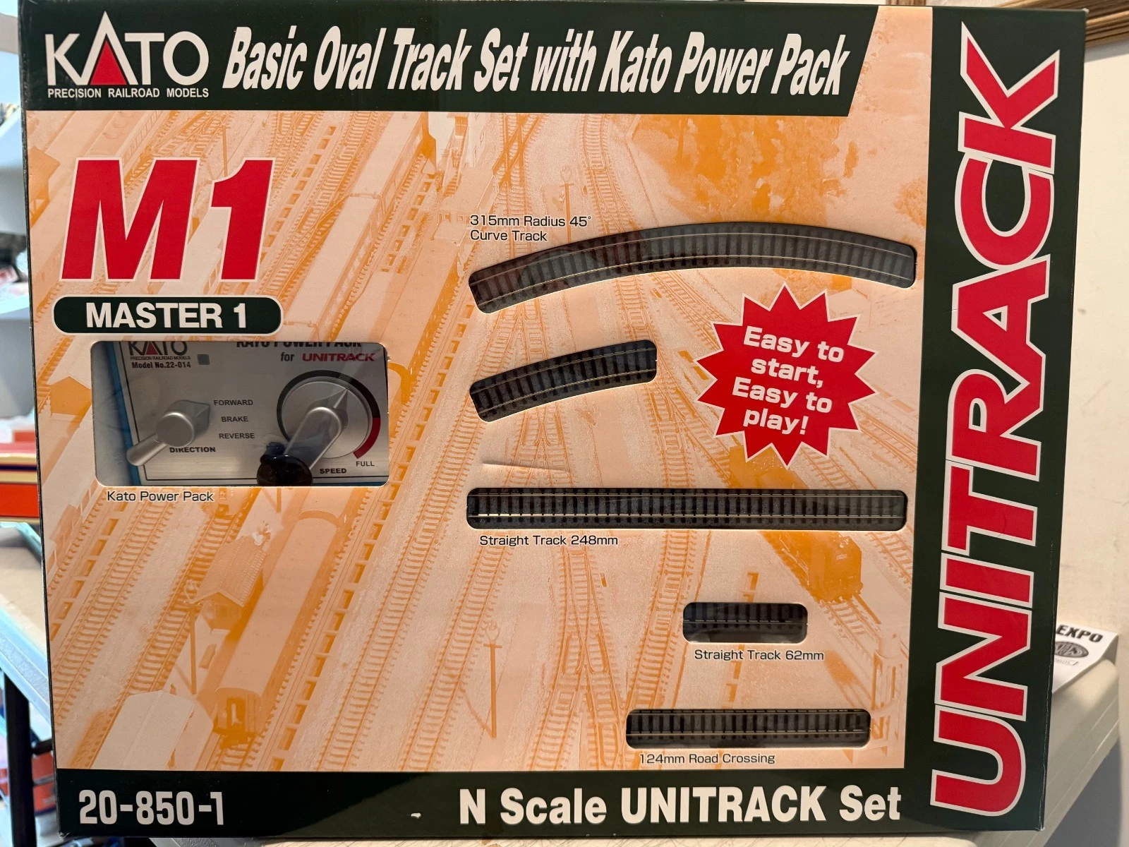 Kato N Scale 20-850-1 Basic Oval Track Set w/ Power Pack NIB