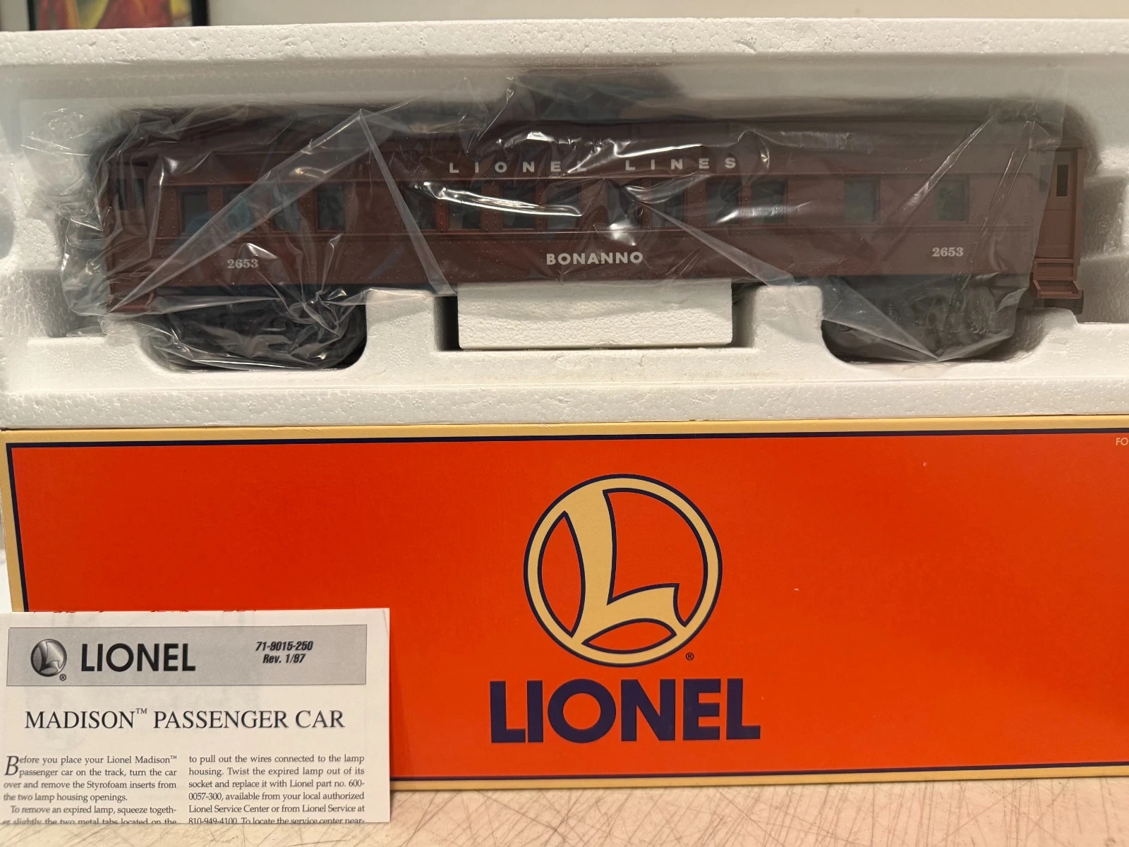 Lionel 6-19097 Lionel Lines "Bonanno" Madison Car NIB