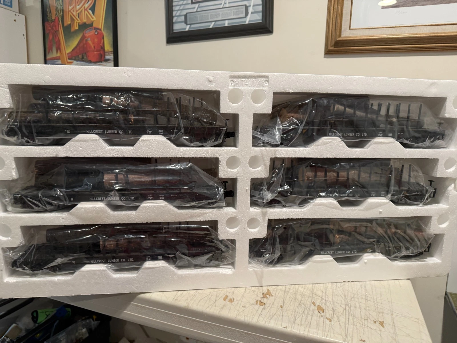 MTH Premier 20-98120 Hill Crest Lumber Co. Flatcar w/Logs 6-Car Set O-Gauge NIB