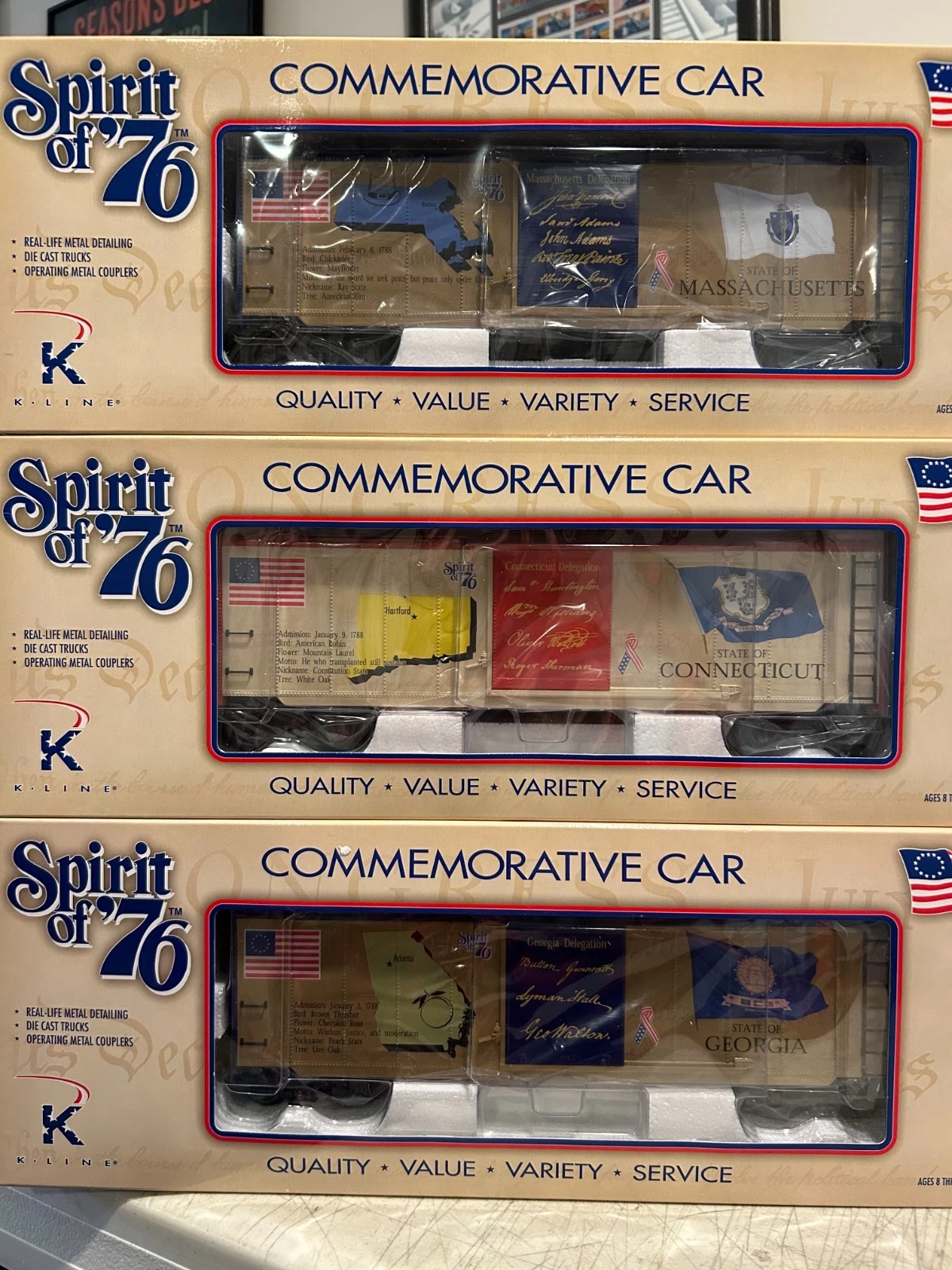 K Line K761-7607A Spirit of 76 3 Car Set #3 NIB