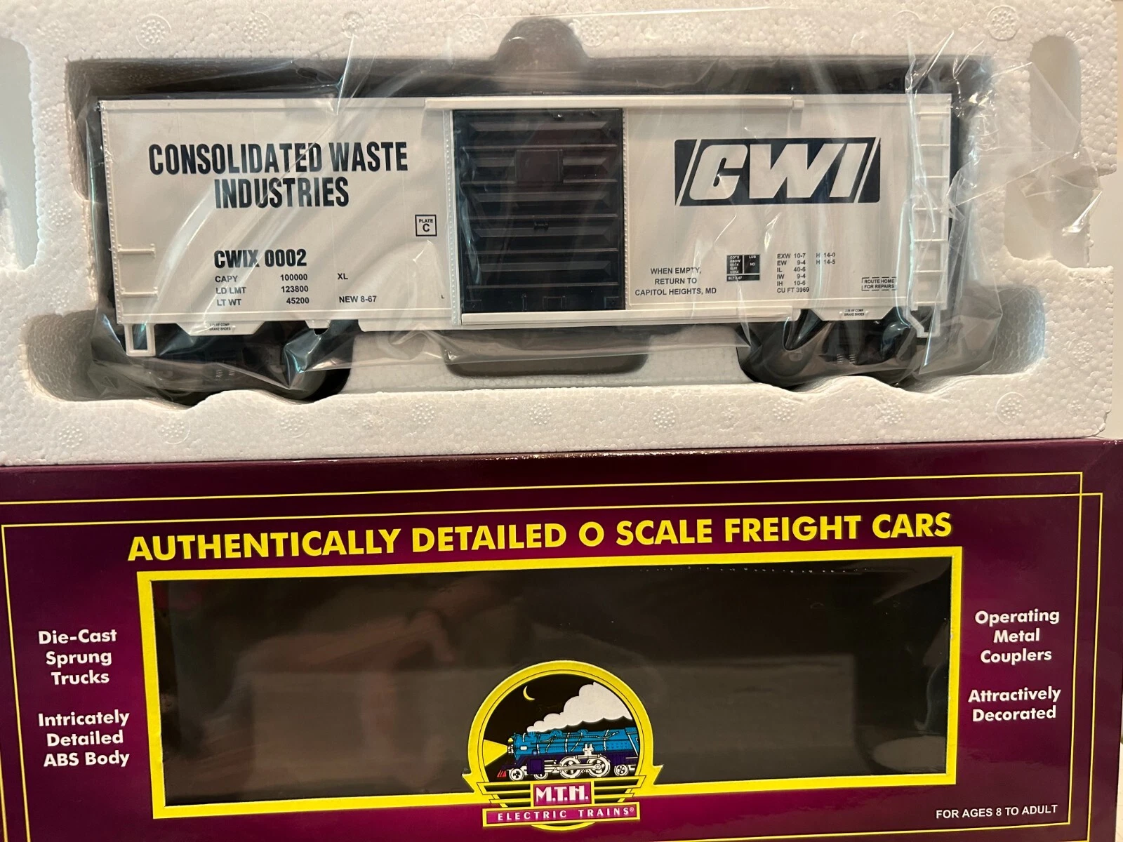 MTH 20-93155 Consolidated Waste Ind.(#0002) Boxcar NIB
