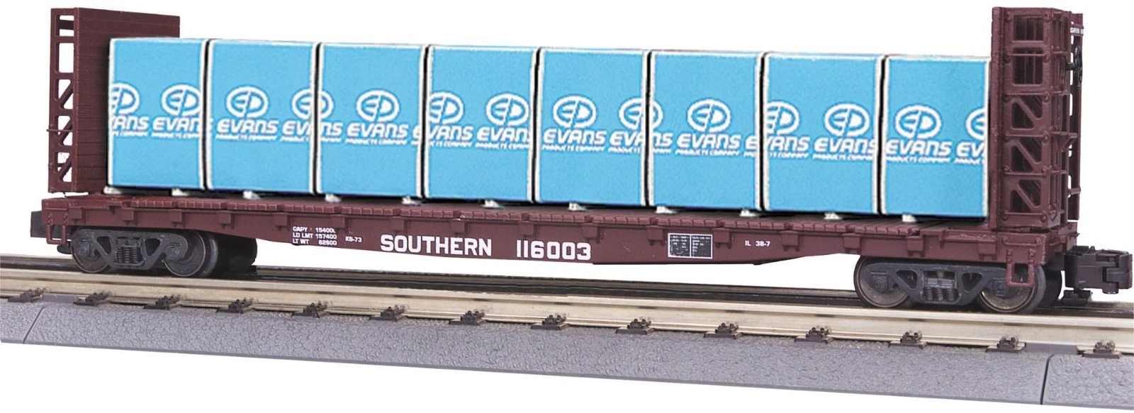 MTH 20-98132 Southern Bulkhead Flat Car w/ Lumber Load NIB